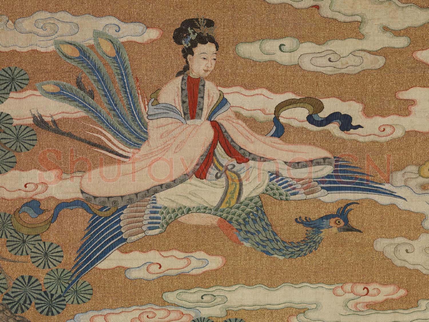 清緙絲群仙祝壽.軸故絲