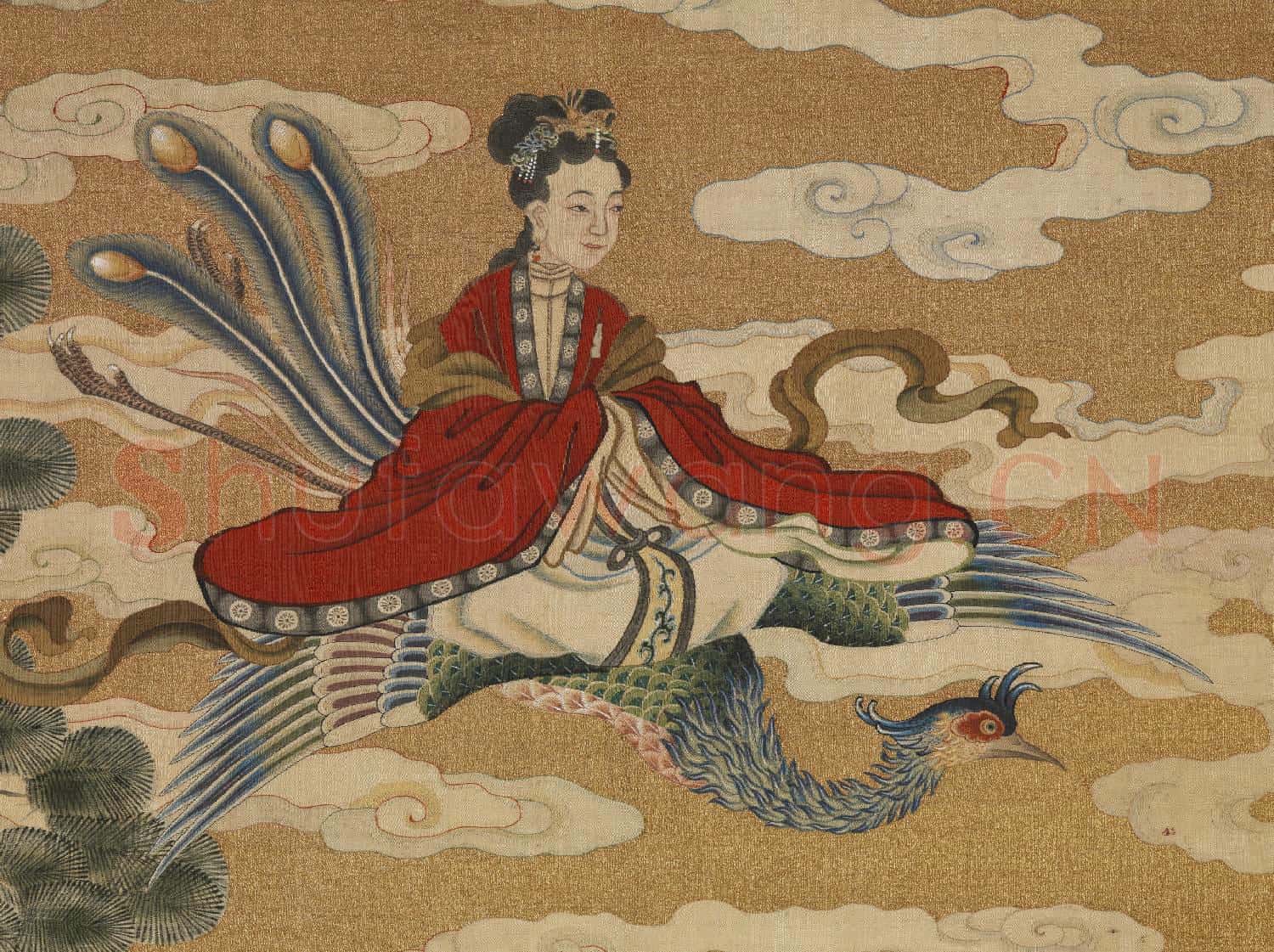 清緙絲群仙祝壽.軸故絲