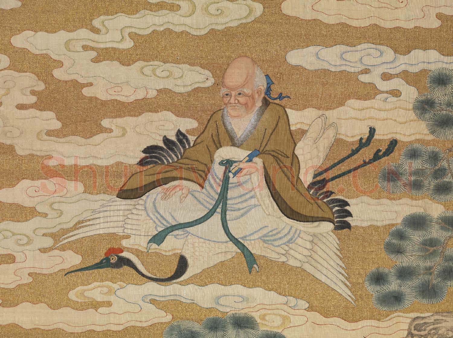 清緙絲群仙祝壽.軸故絲