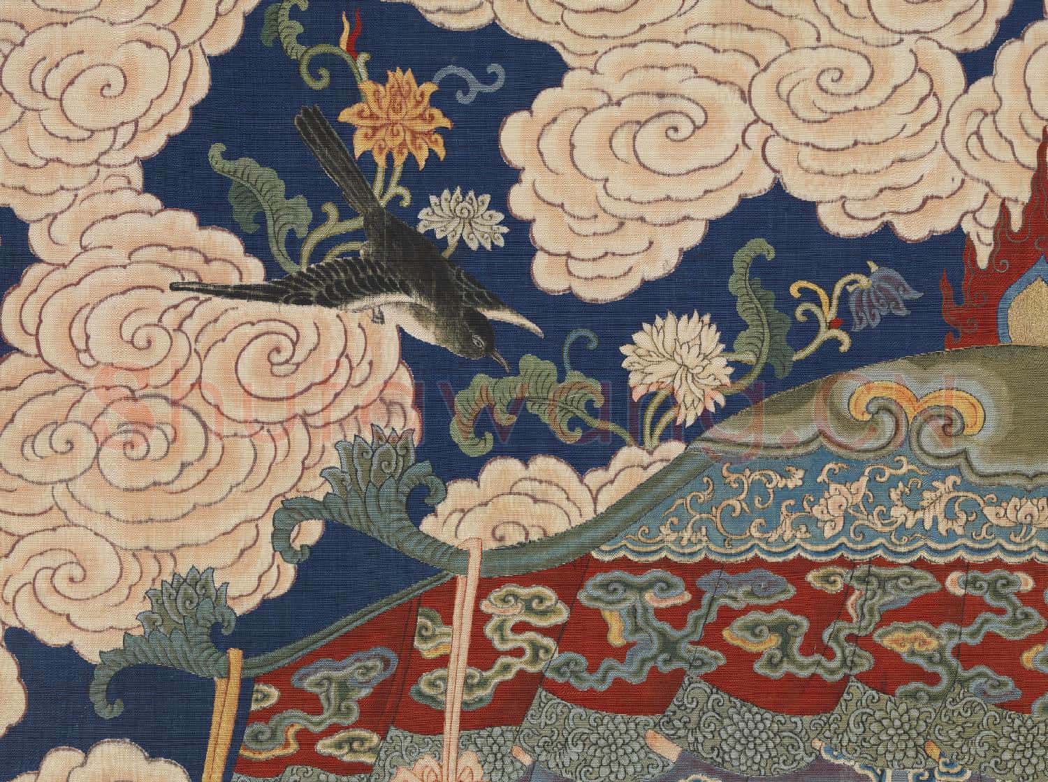 清緙絲無量壽佛.軸故絲