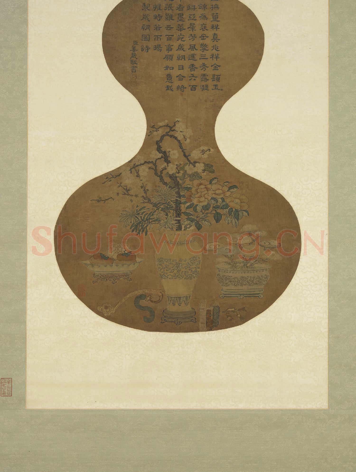 清乾隆緙絲歲朝圖(二)軸故絲