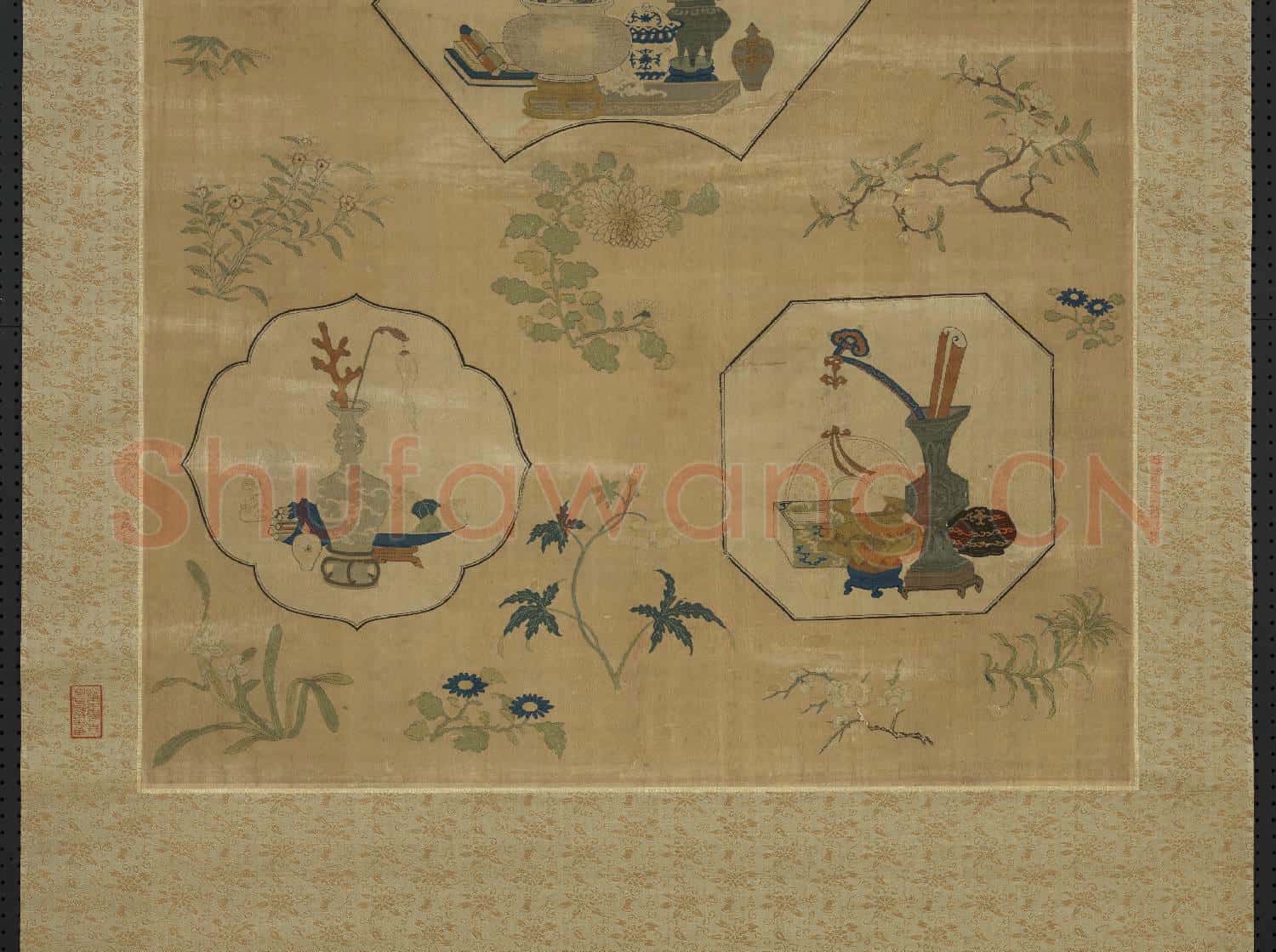清乾隆緙絲博古書