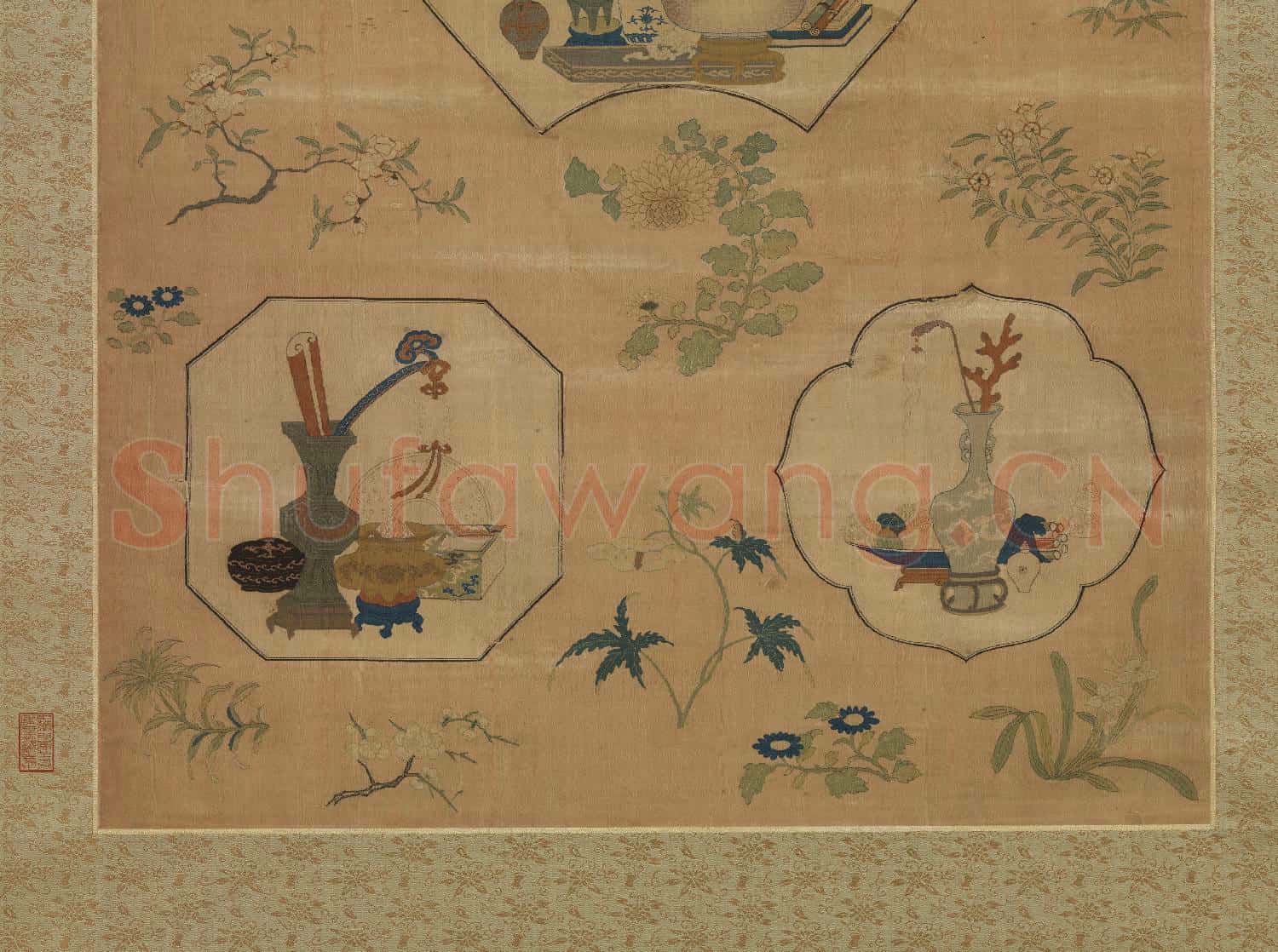 清乾隆緙絲博古書