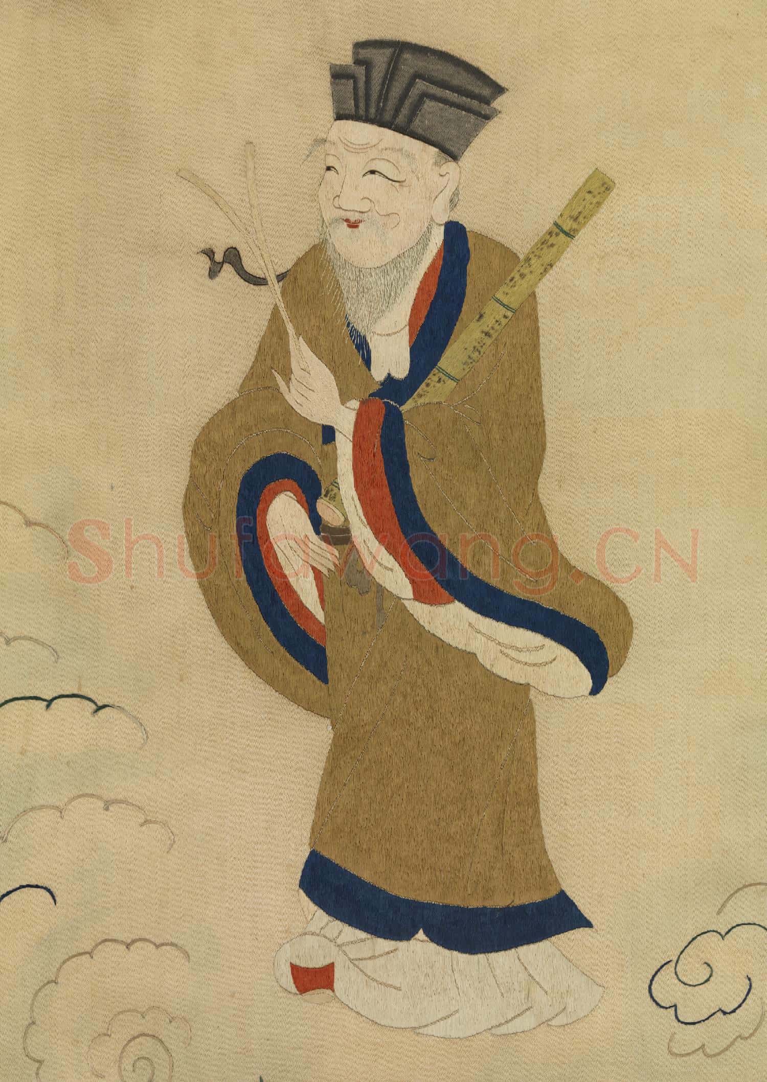 明顧繡八仙慶壽掛屏(三)張果老.軸故絲