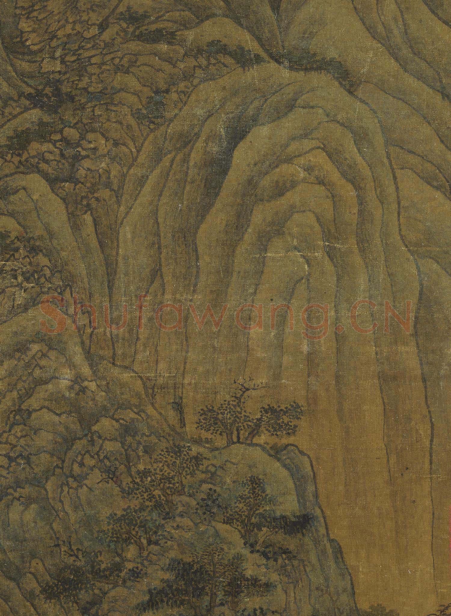 宋人秋山文會圖.軸故畫
