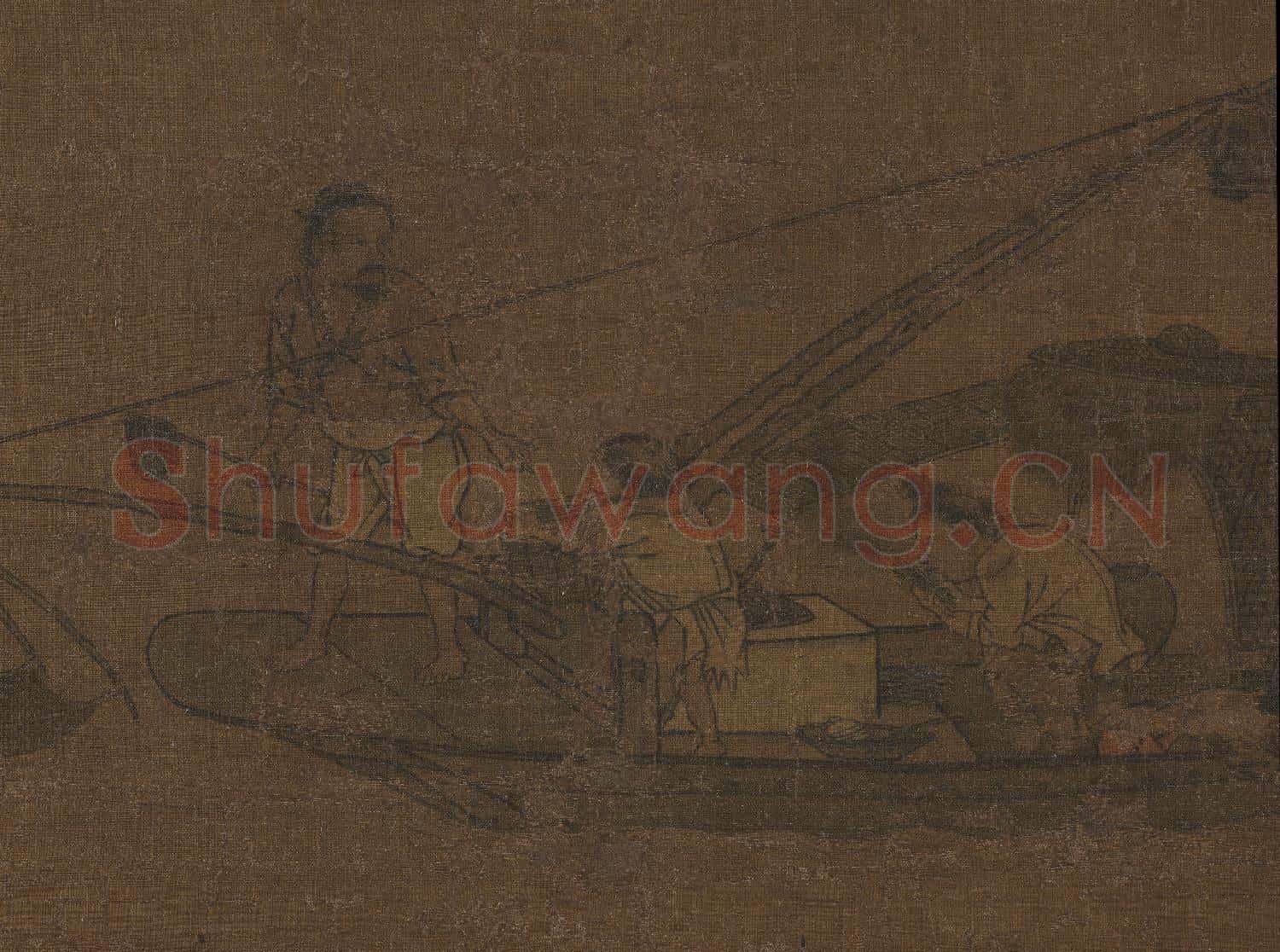 宋人捕魚圖.軸故畫