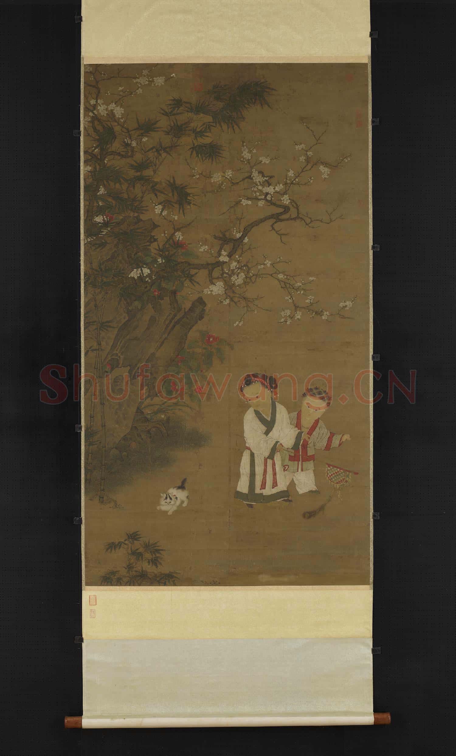 宋人冬日嬰戲圖.軸故畫