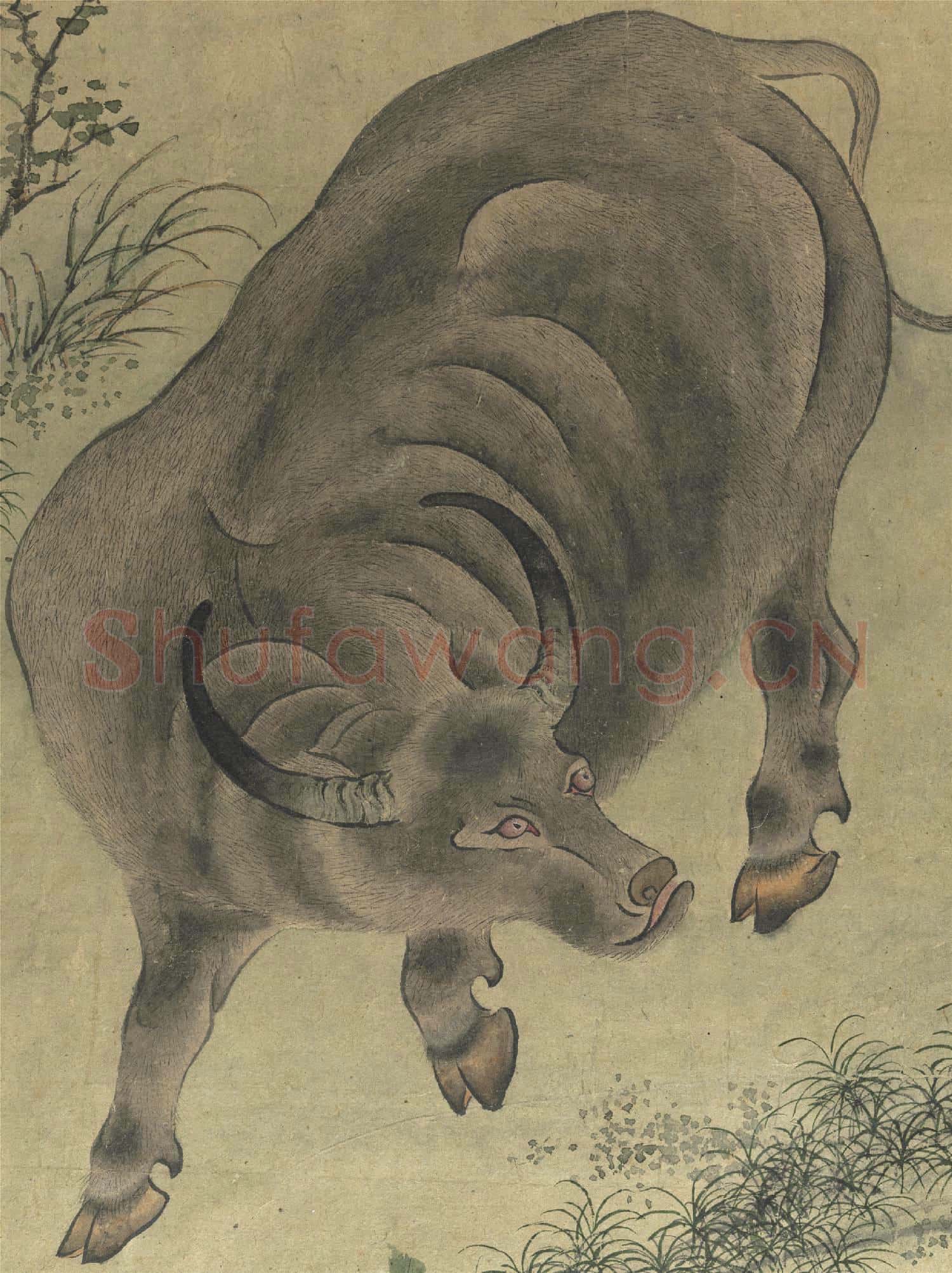 集古圖繪.冊.宋朱羲摹五代戴嵩筆故畫
