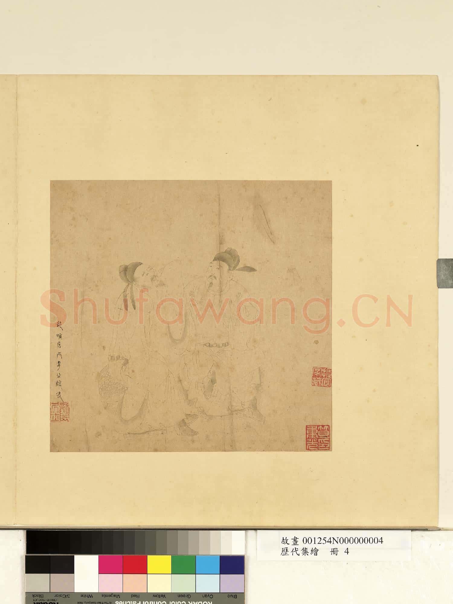 歷代集繪.冊.宋李公麟白描人物.故畫