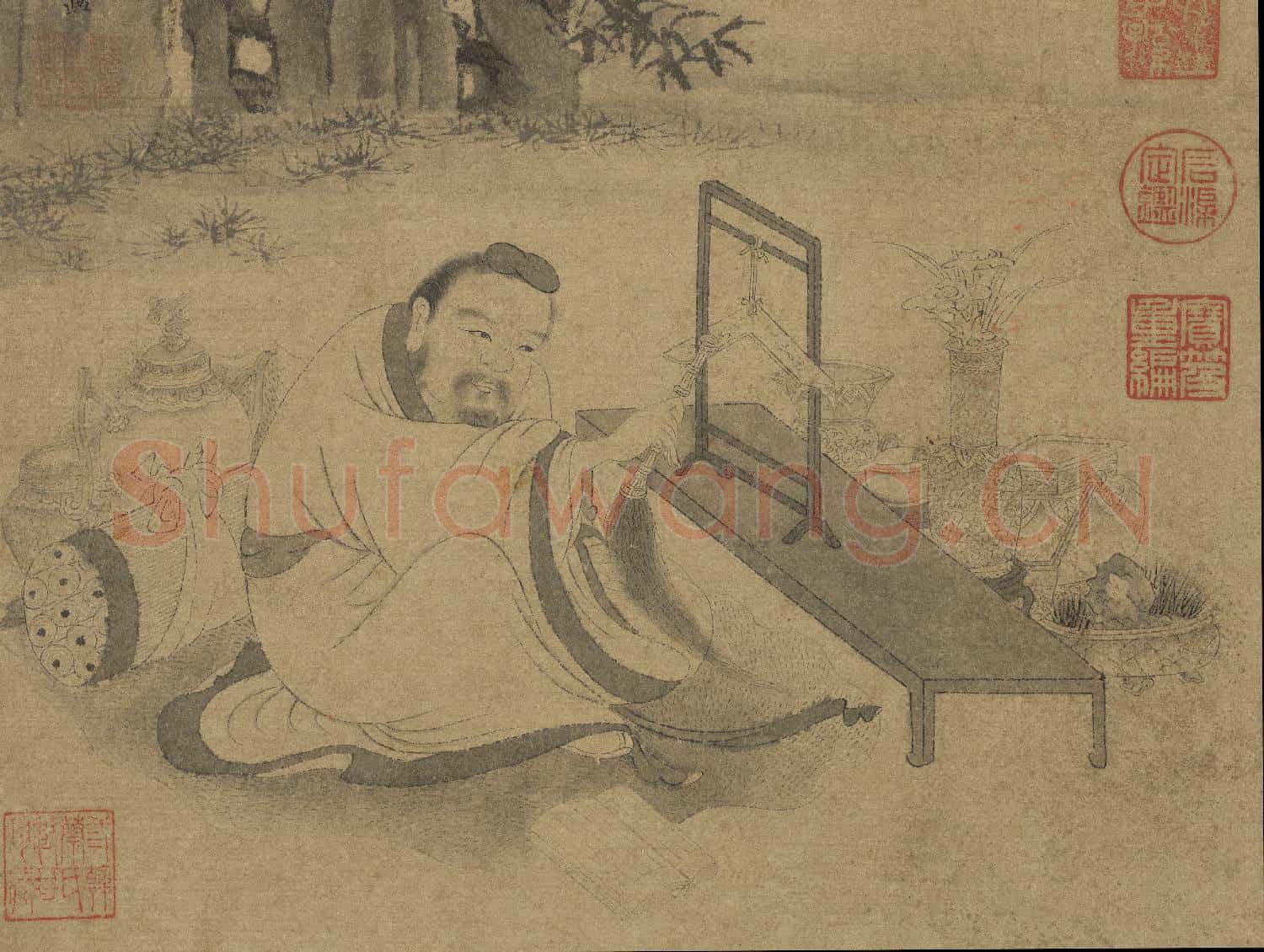 名賢妙蹟.冊.宋李公麟竹陰磬韻故畫