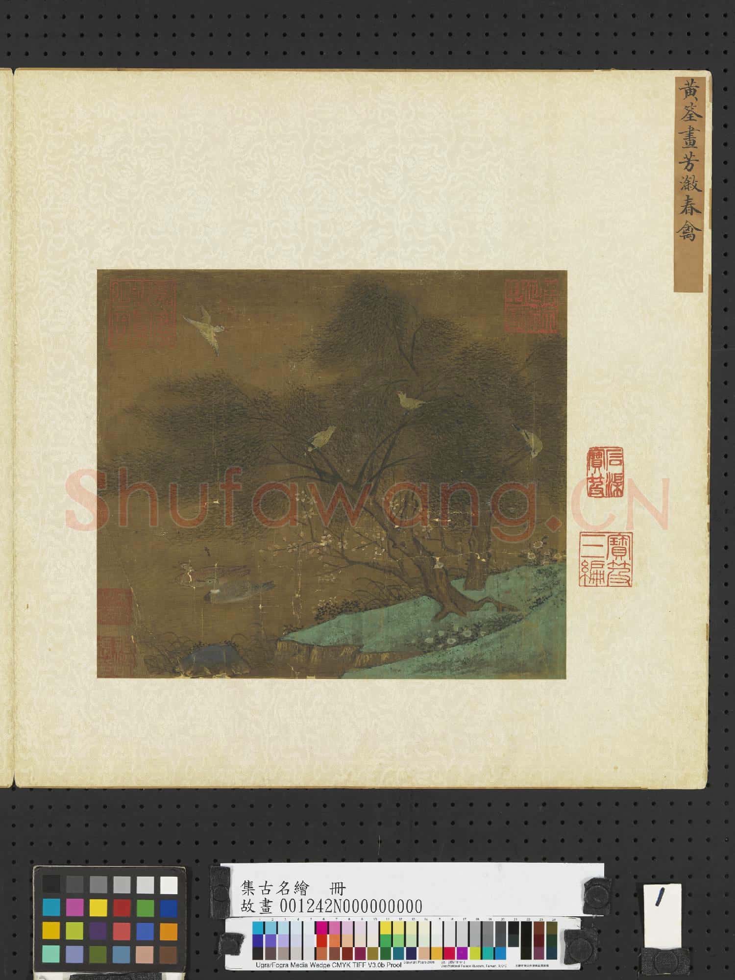 集古名繪.冊.五代黃筌芳溆春禽故畫
