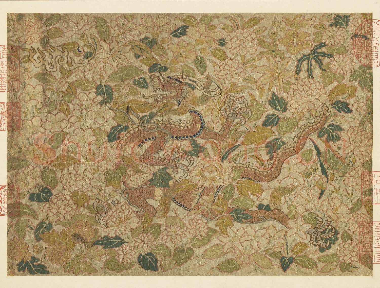 鏤繪集錦.冊.花間行龍故絲