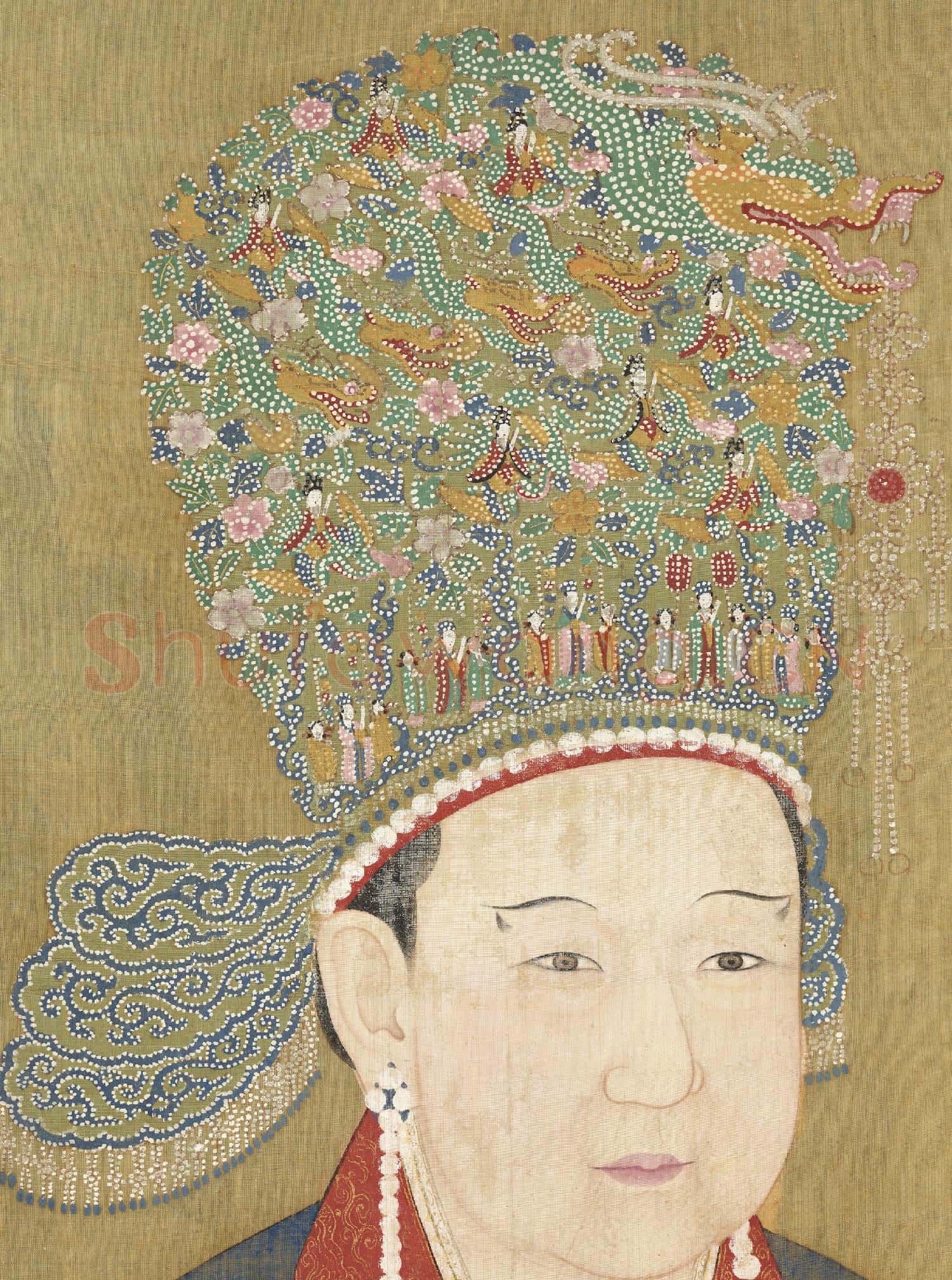 宋.代后半身像冊光宗后.中畫