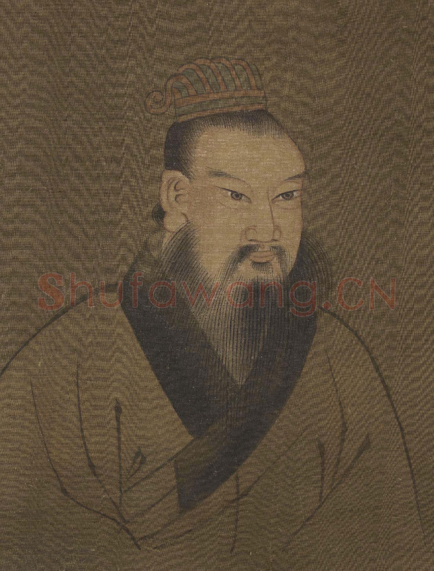 歷代帝王半身像冊顓頊高陽氏.中畫