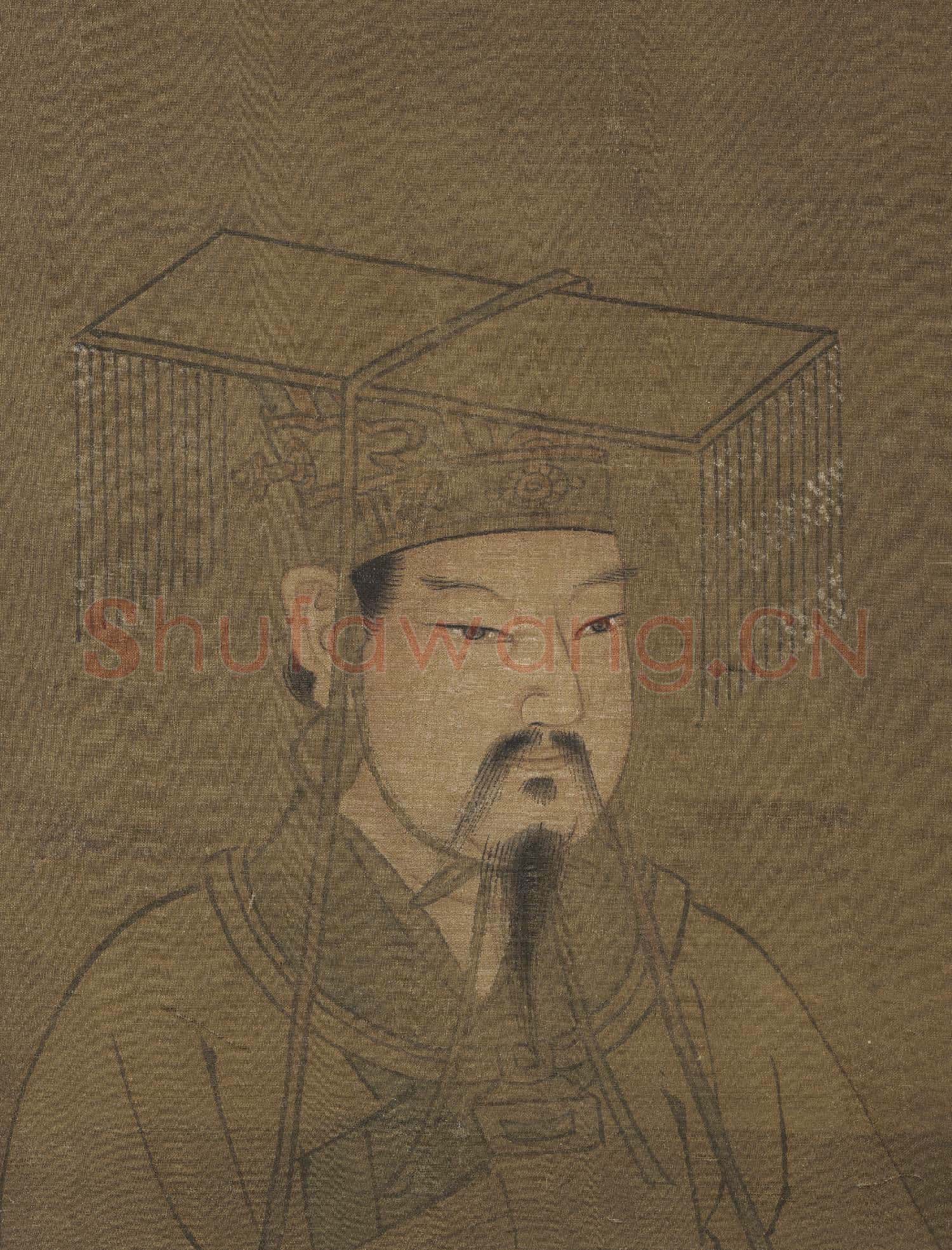 歷代帝王半身像冊周文王.中畫