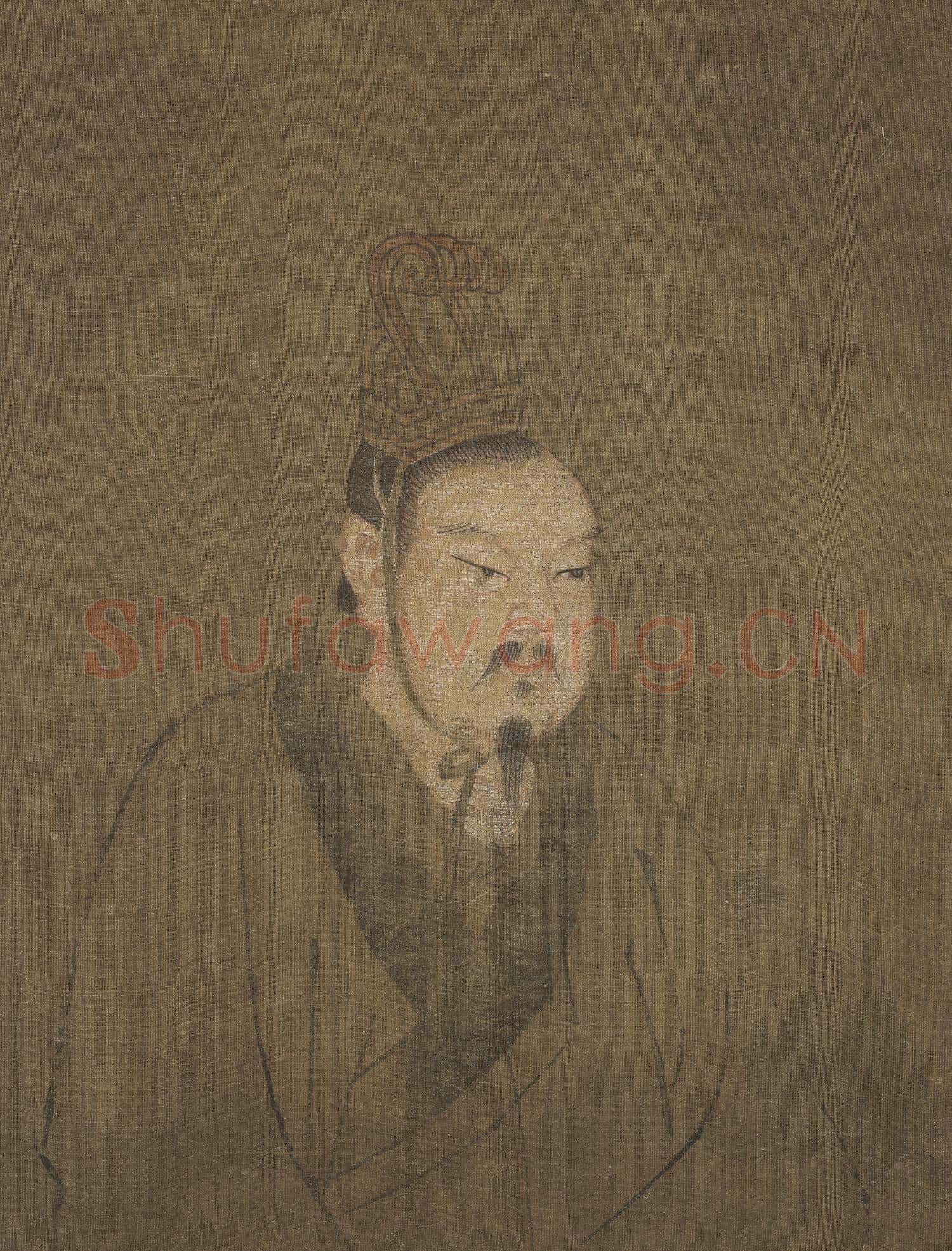 歷代帝王半身像冊漢高祖.中畫