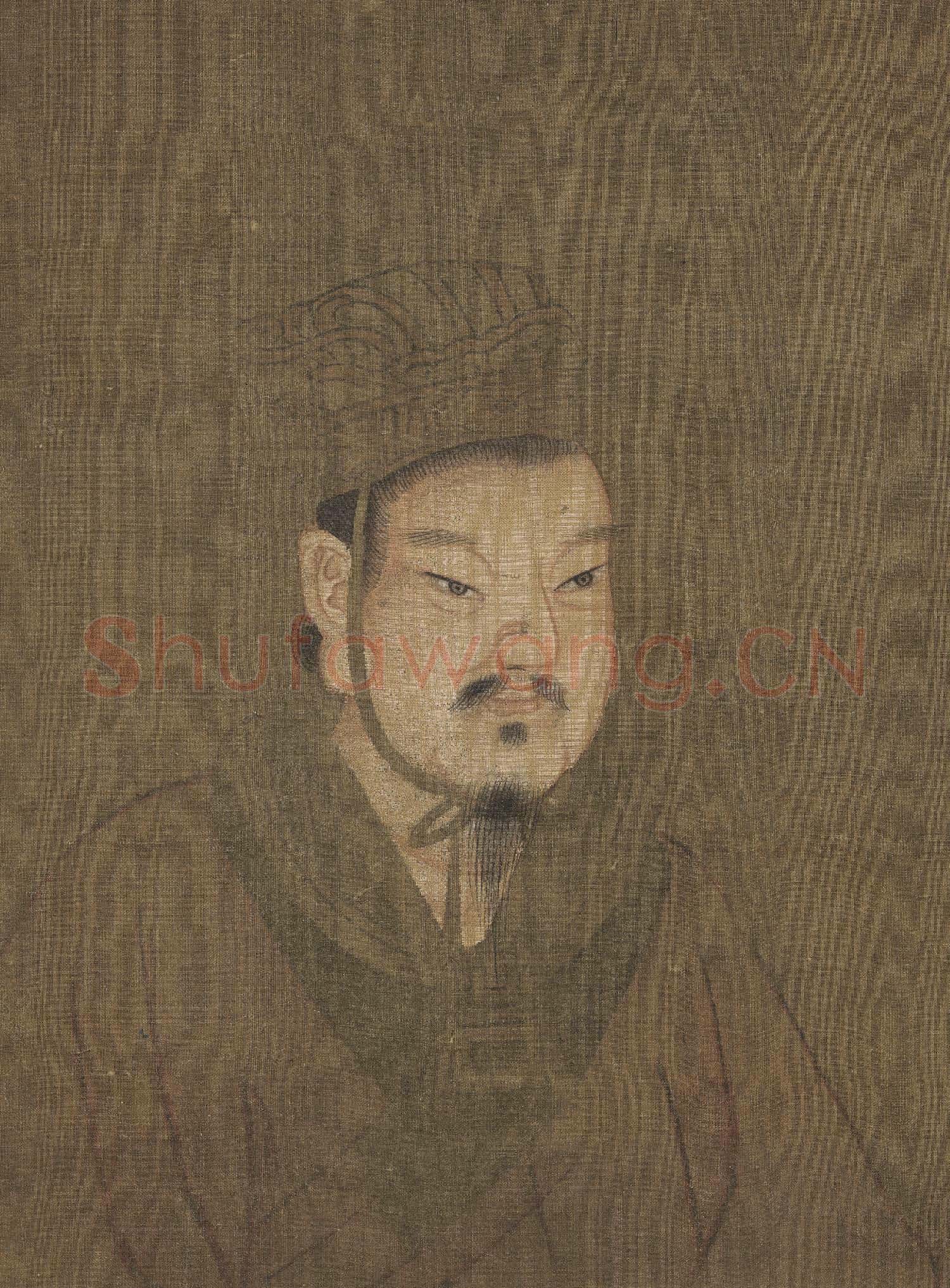 歷代帝王半身像冊漢景帝.中畫