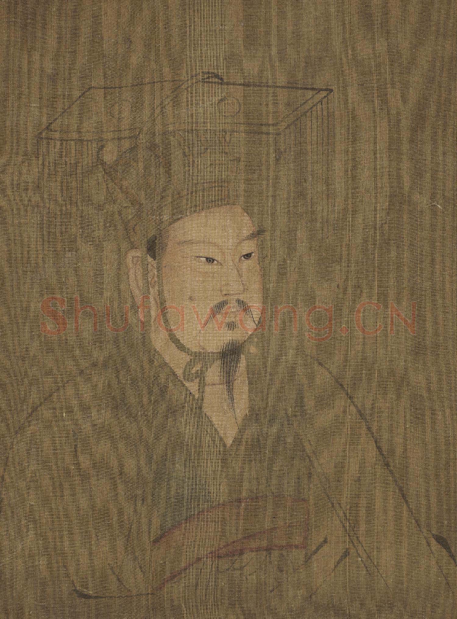 歷代帝王半身像冊隋文帝.中畫
