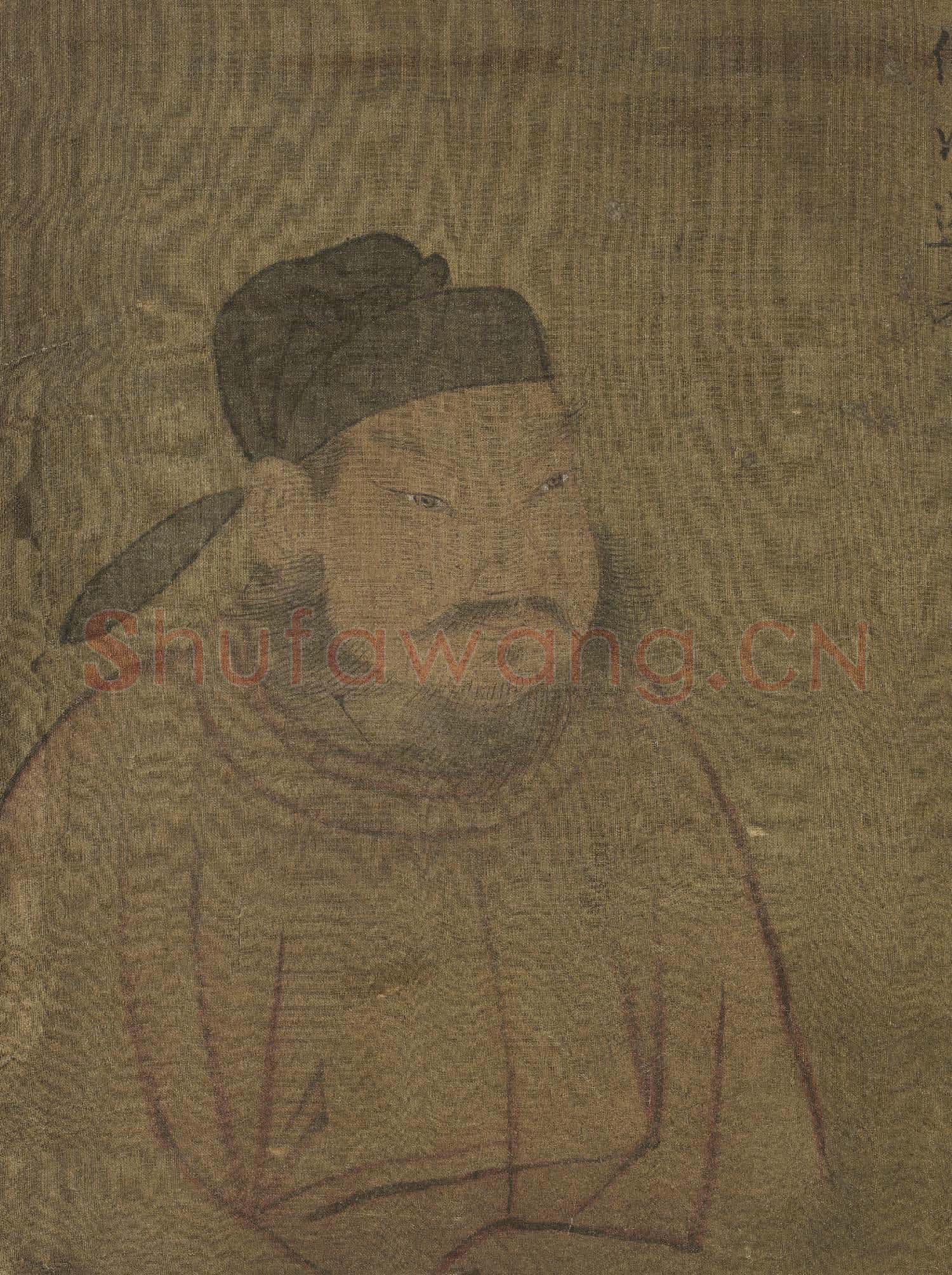 歷代帝王半身像冊唐.太宗.中畫
