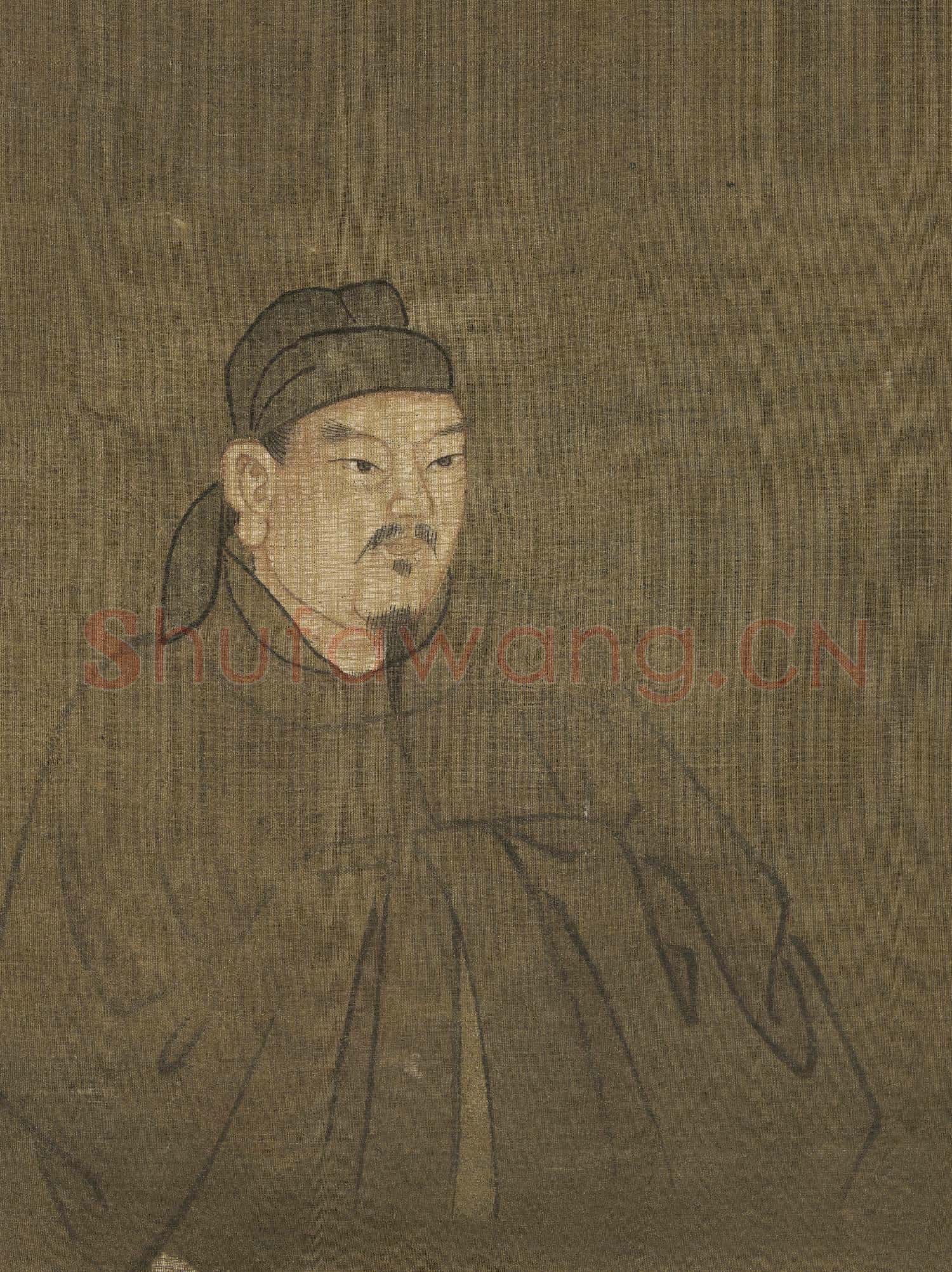 歷代帝王半身像冊唐.憲宗.中畫