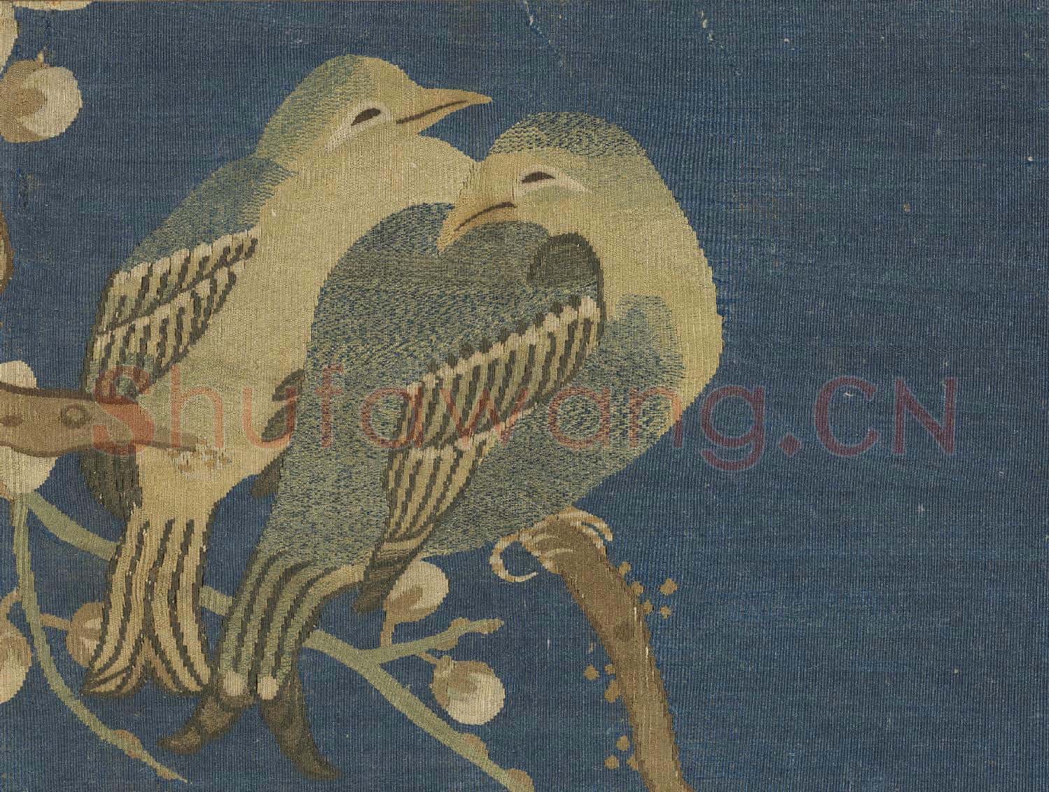 鏤繪集錦.冊.桃花雙鳥故絲