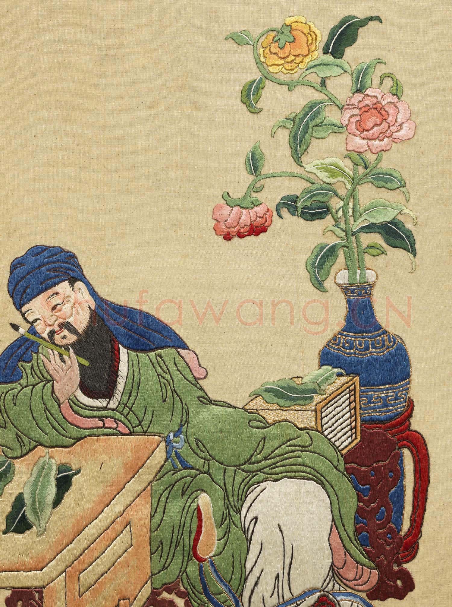 清線繡梵方圓成.冊.貝葉繙經故絲