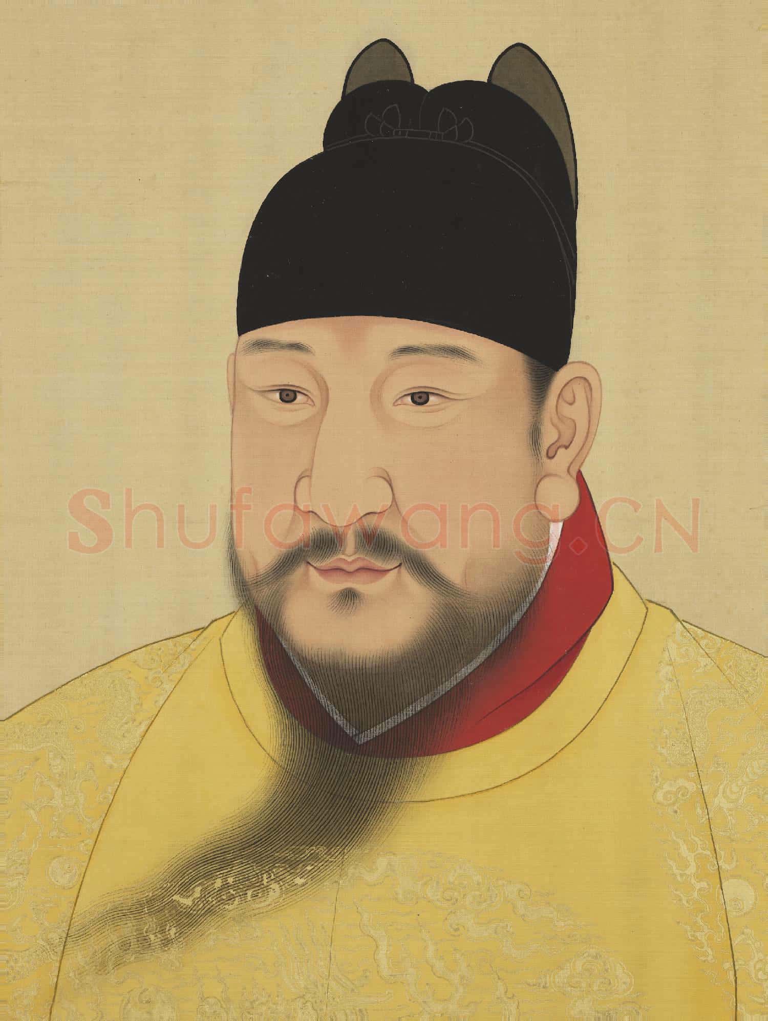 明.代帝后半身像(一)冊仁宗昭皇帝.中畫