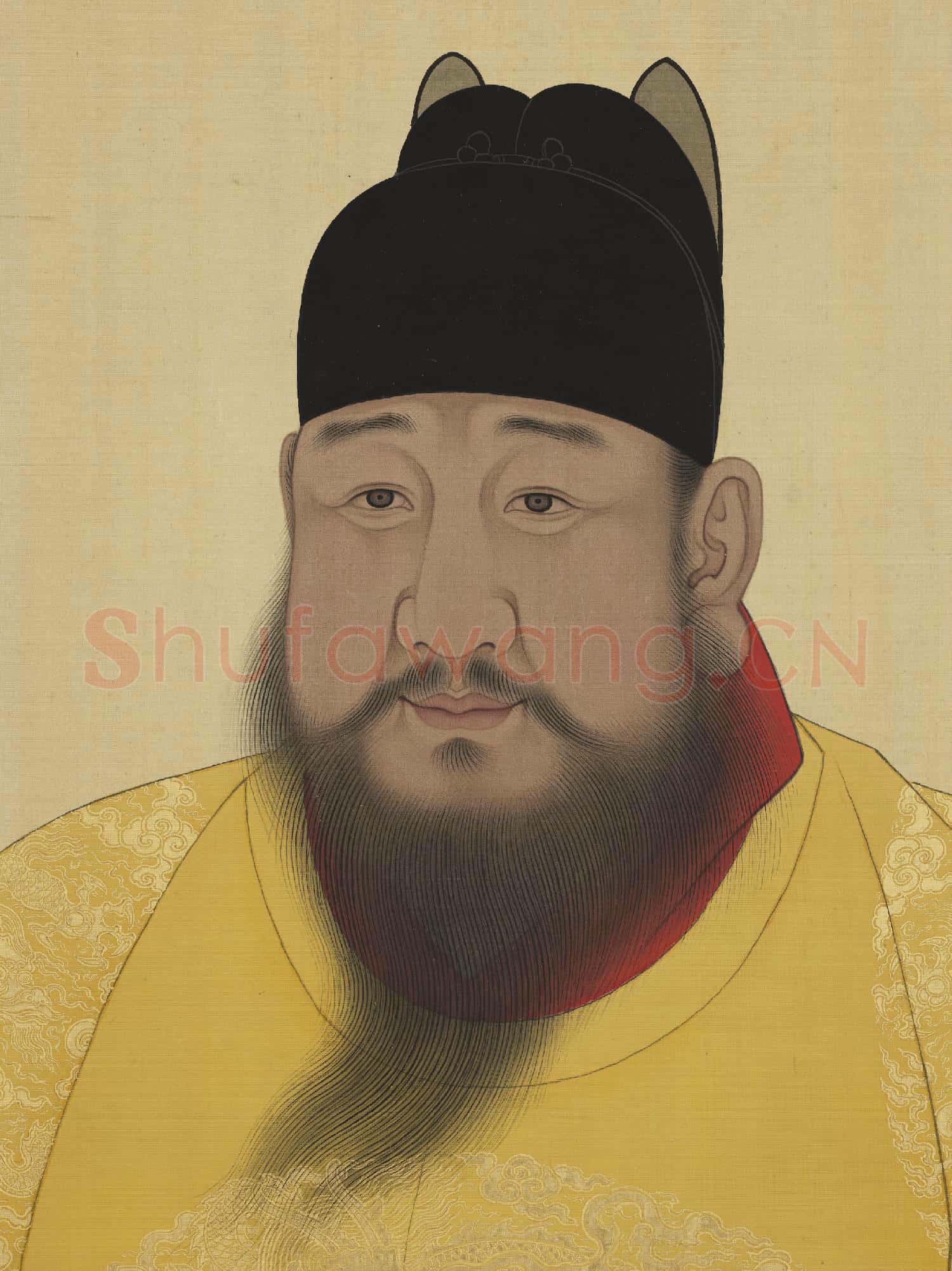 明.代帝后半身像(一)冊宣宗章皇帝.中畫
