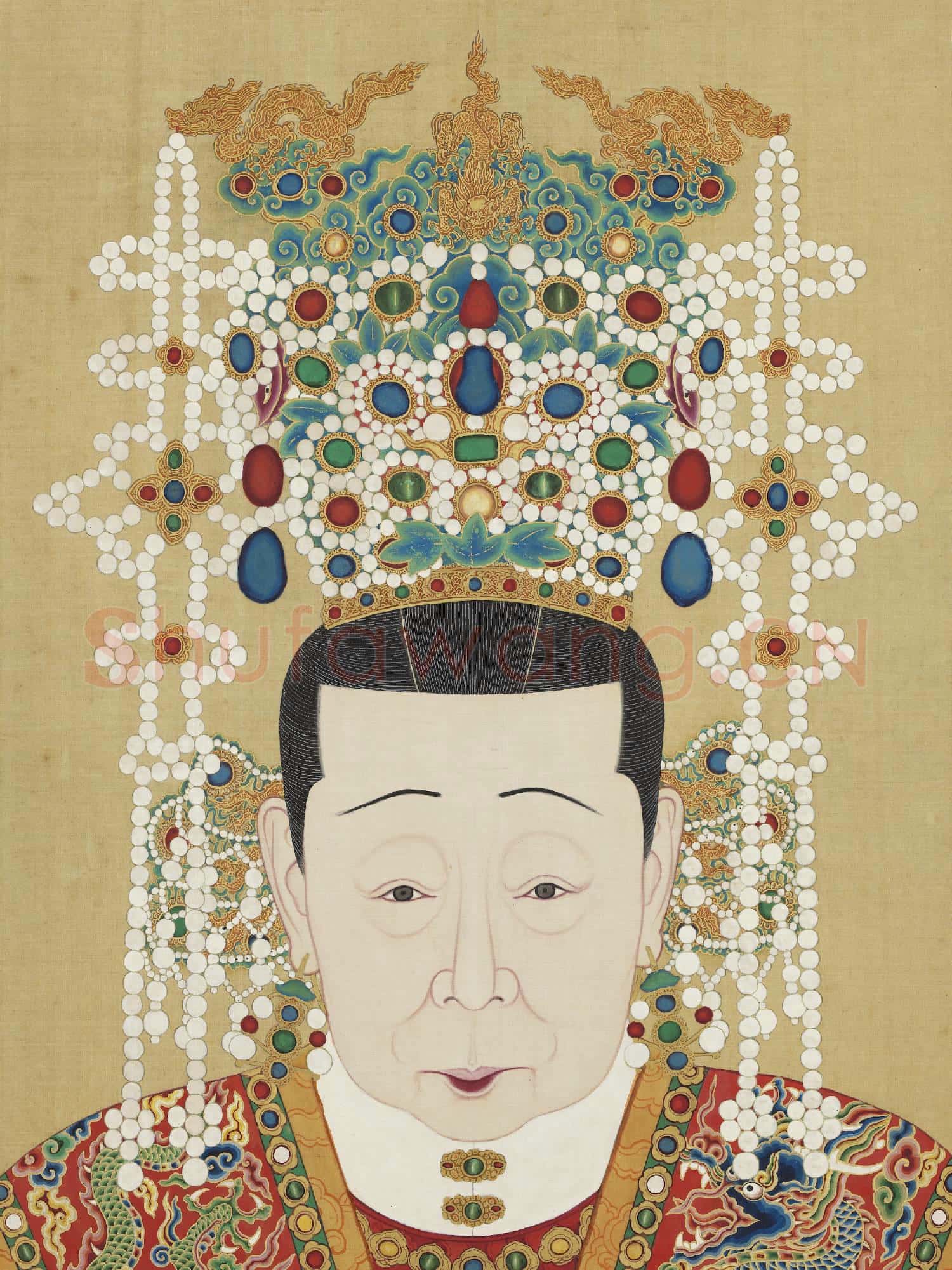 明.代帝后半身像(一)冊孝惠皇后.中畫