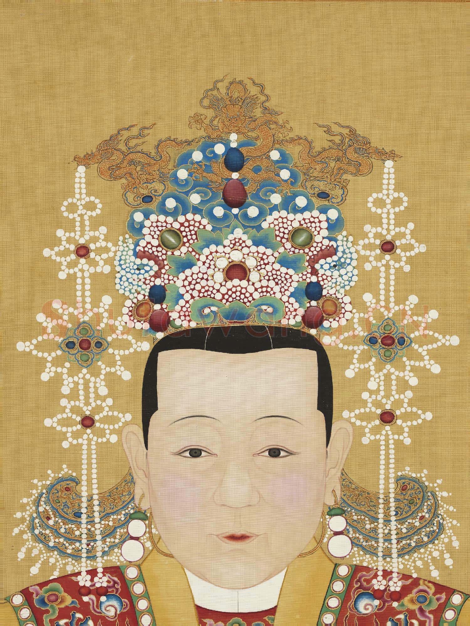 明.代帝后半身像(一)冊孝肅皇后.中畫