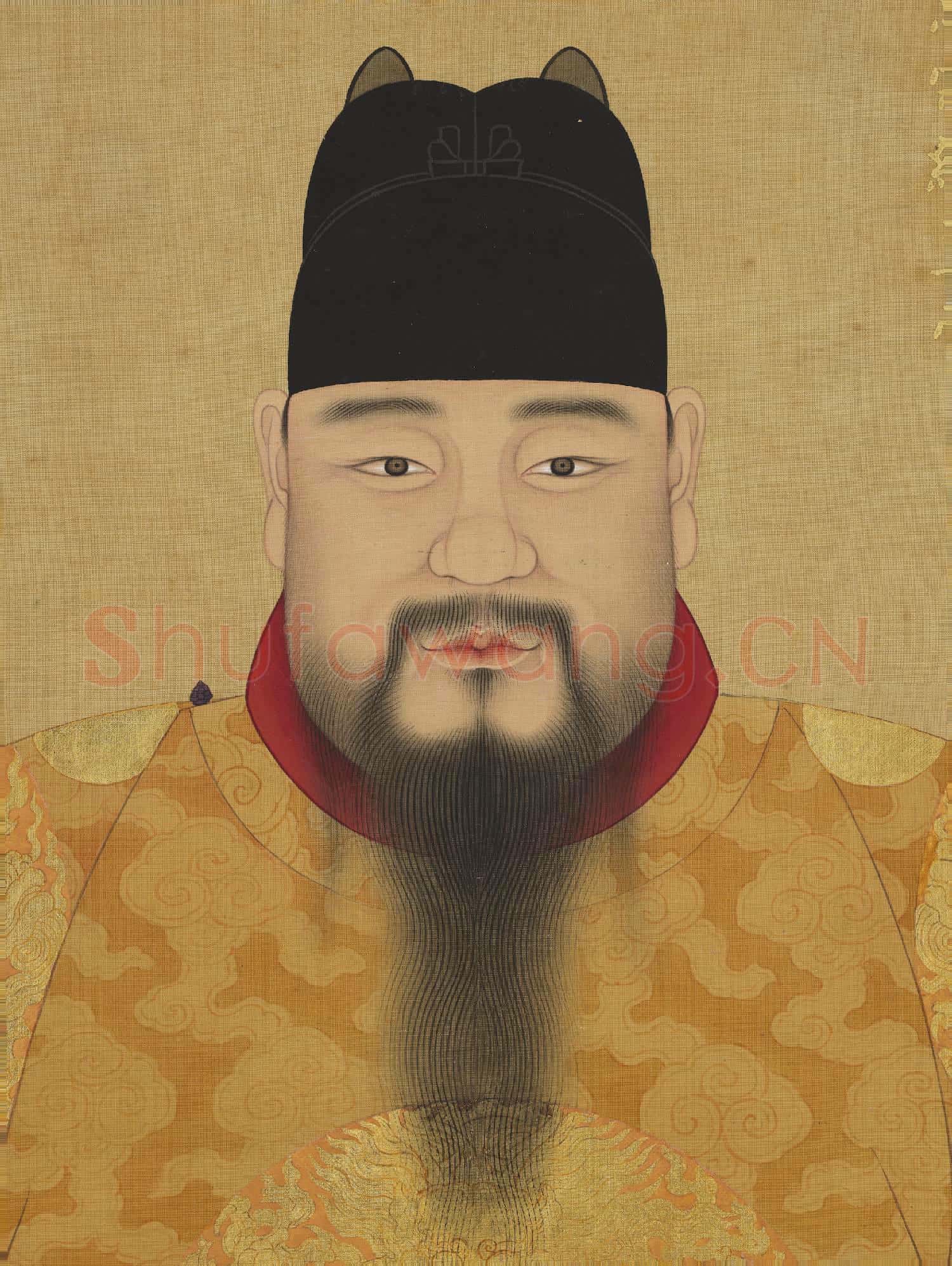 明.代帝后半身像(一)冊憲宗純皇帝.中畫