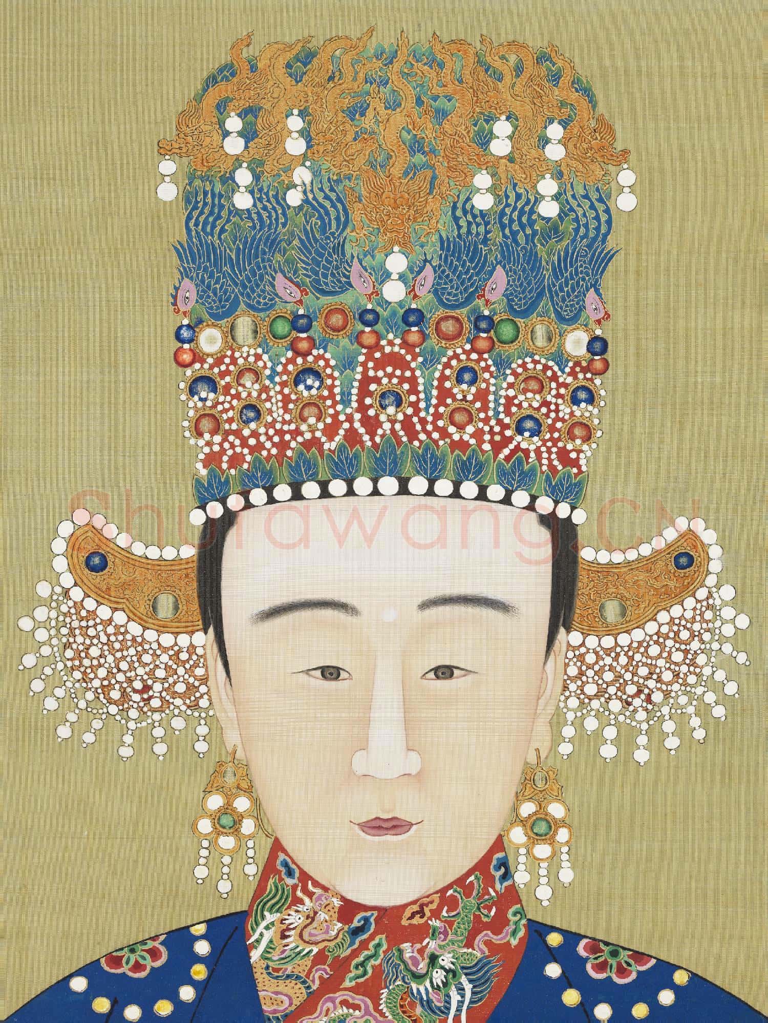 明.代帝后半身像(二)冊孝恪皇后.中畫