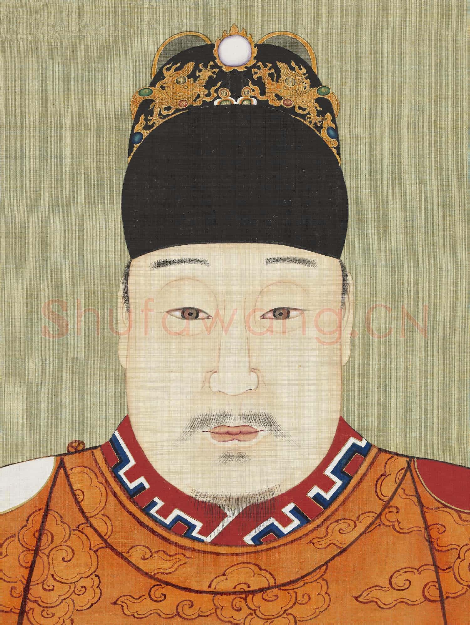 明.代帝后半身像(二)冊神宗顯皇帝.中畫