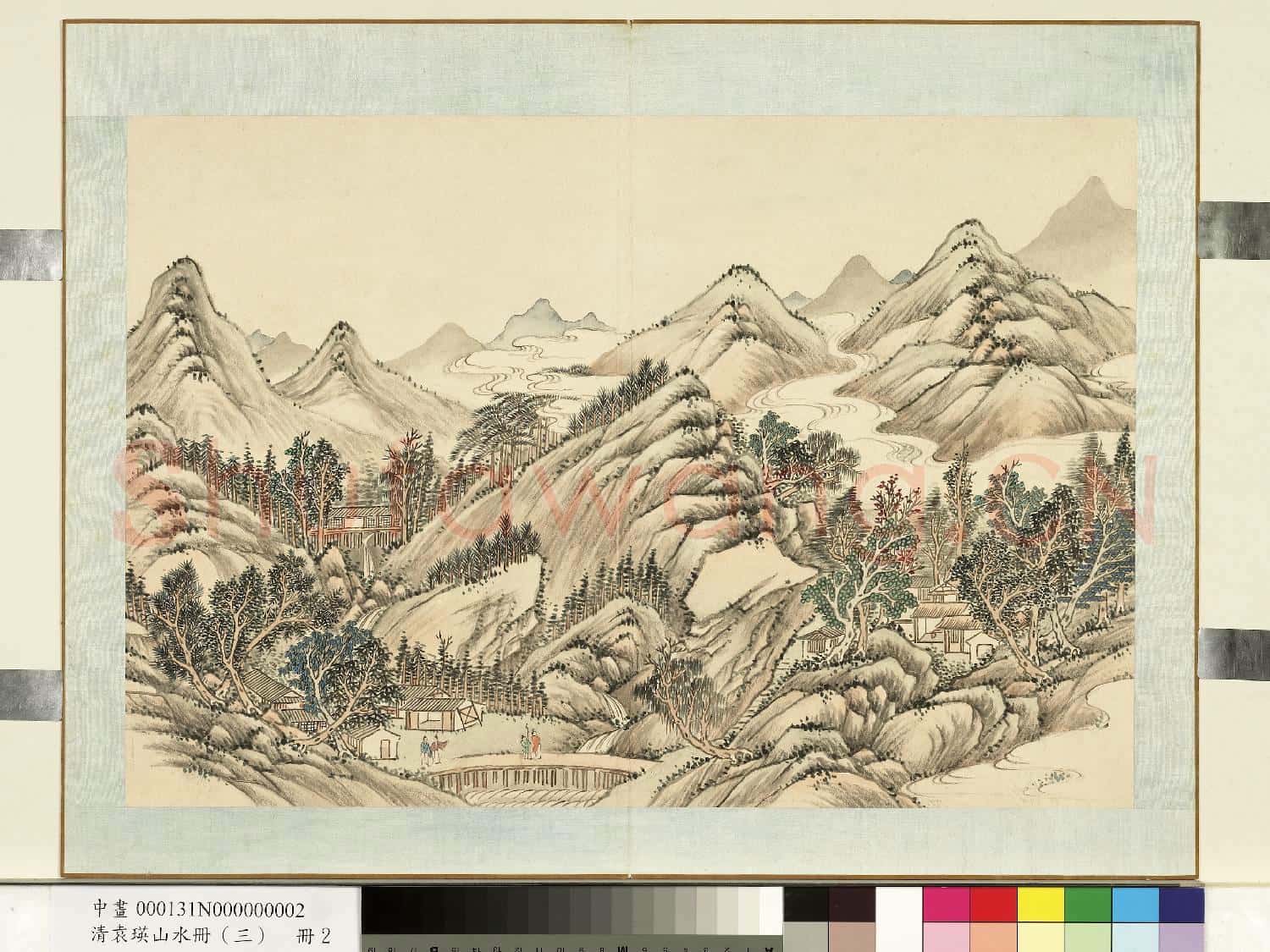清.袁瑛山水(三)冊山水二.中畫