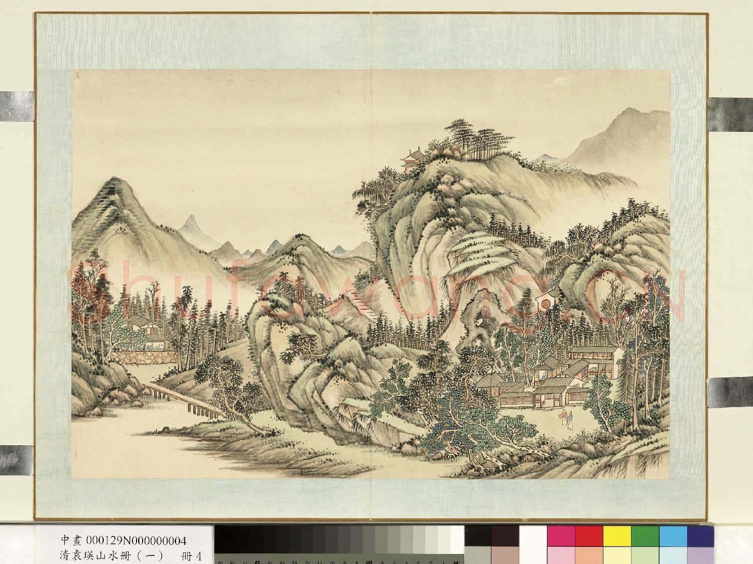 清.袁瑛山水冊(一)翠巘結廬.中畫