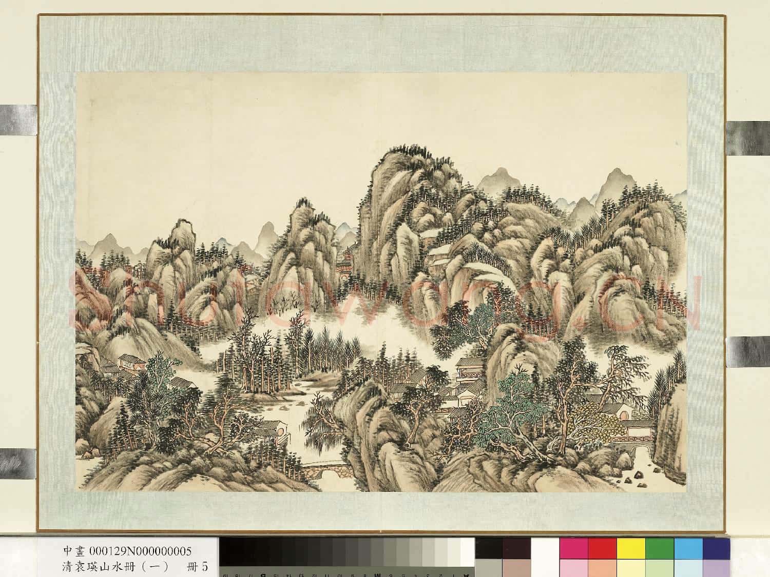 清.袁瑛山水冊(一)雲岫幽居.中畫