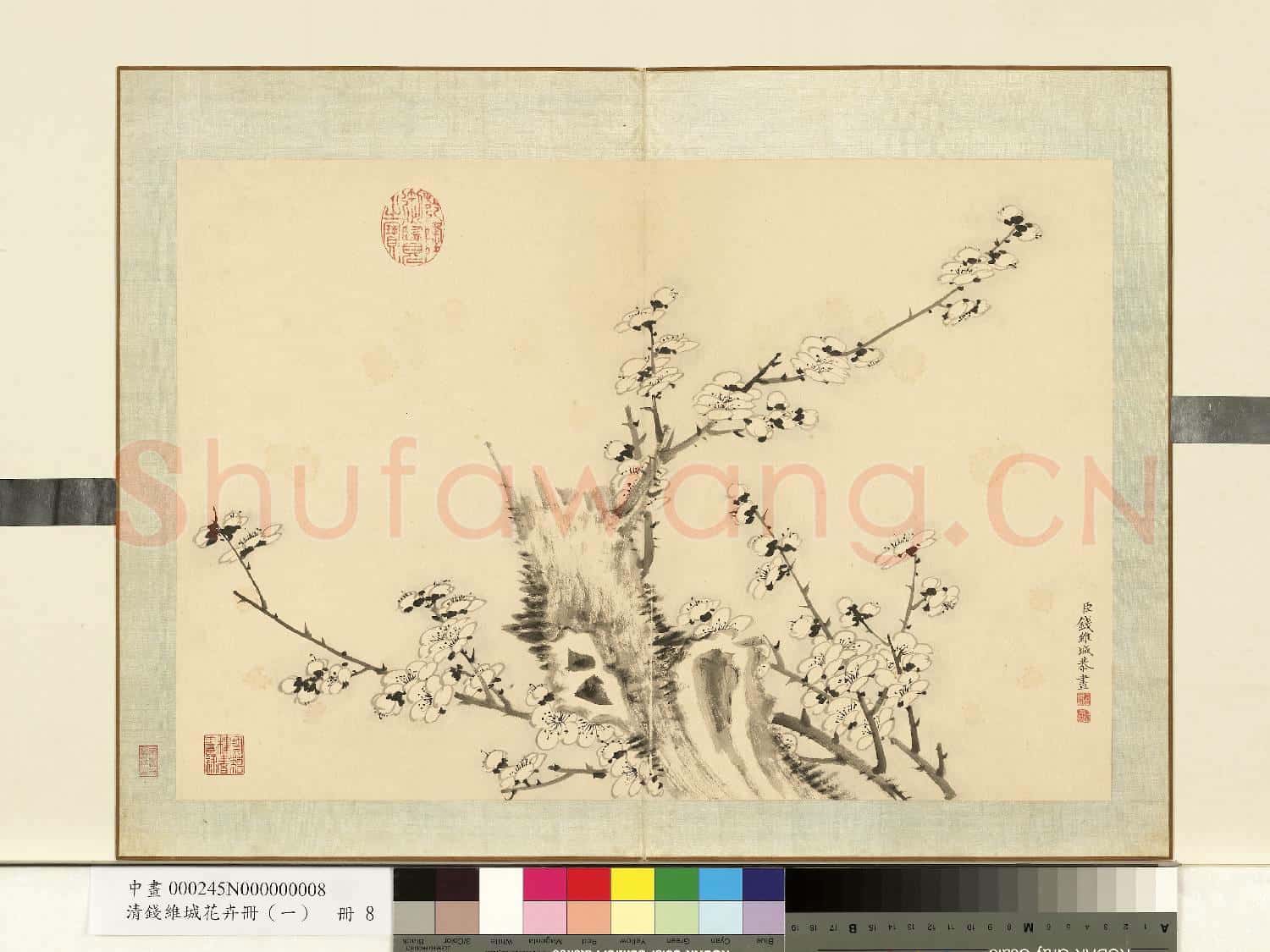 清.錢維城花卉冊(一)冊畫