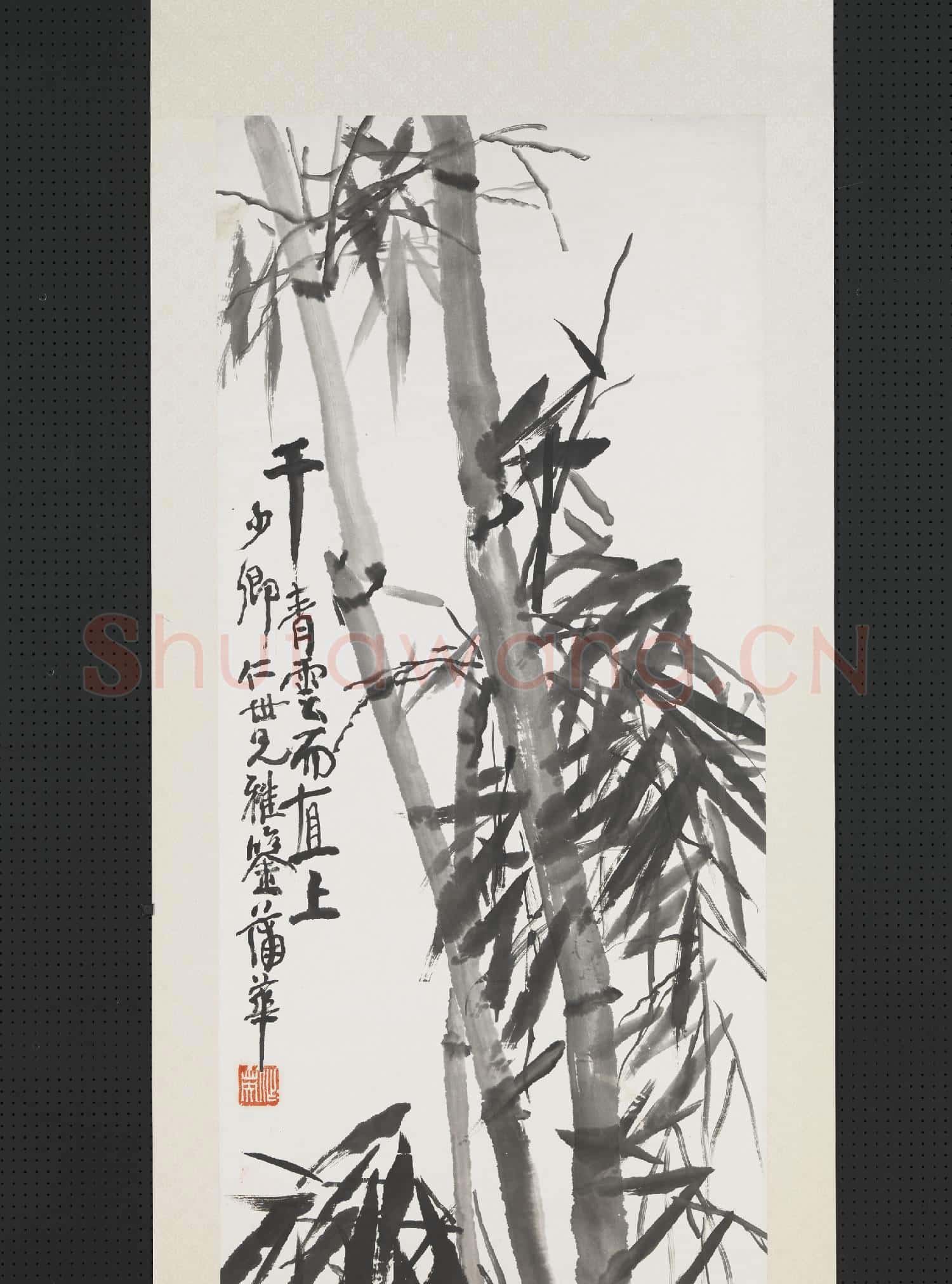 清.蒲華墨竹六屏軸之二.贈畫