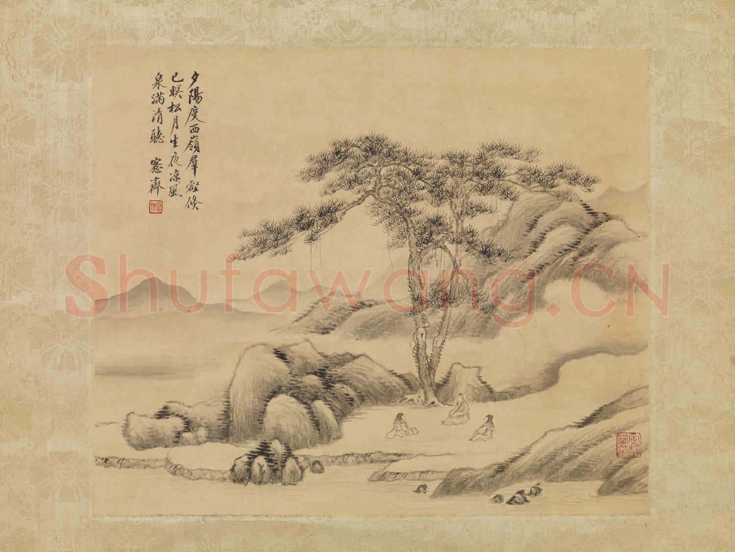 清.吳大澂山水二幀軸.贈畫