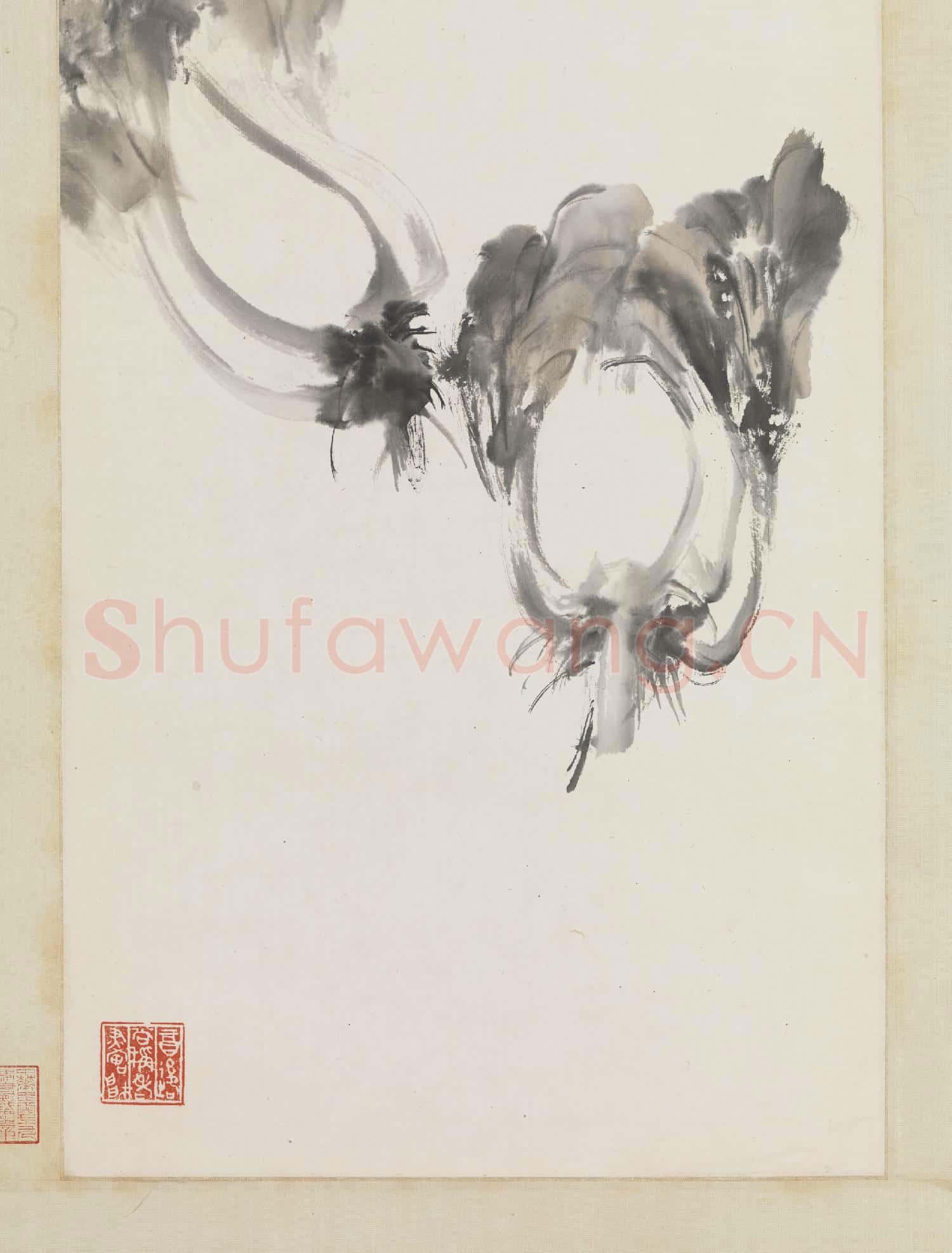 民國鄭曼青白菜 軸