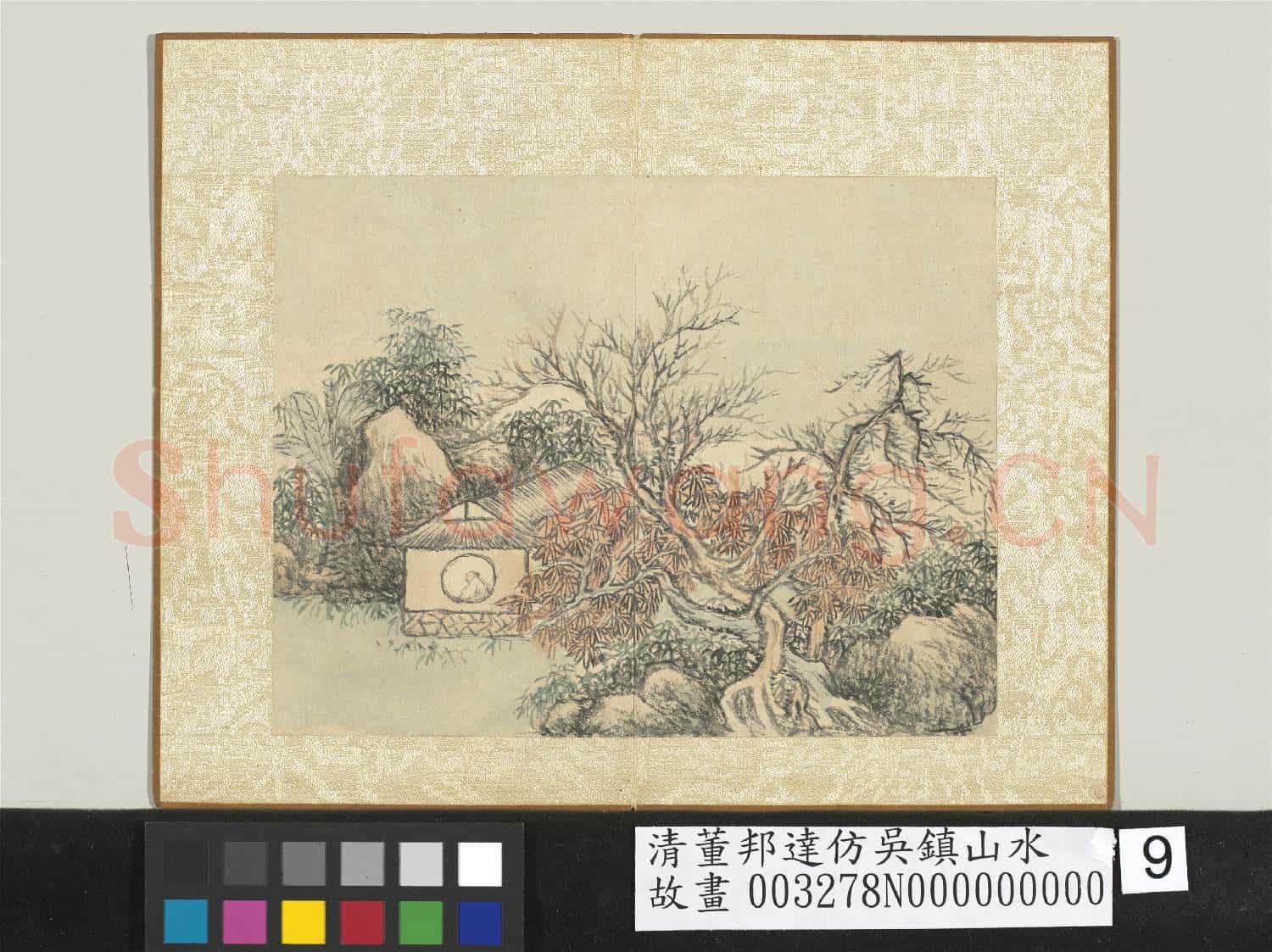清董邦達仿吳鎮山水 冊 枯林茅舍