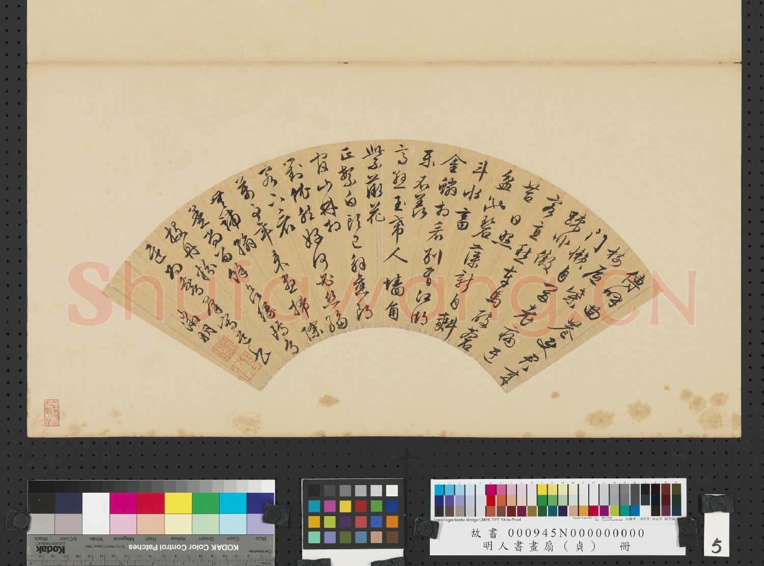 明人書畫扇(貞)冊 明文徵明行書七言古詩