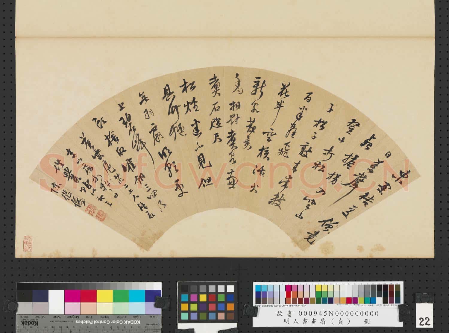 明人書畫扇(貞)冊 明陳繼儒行書賦
