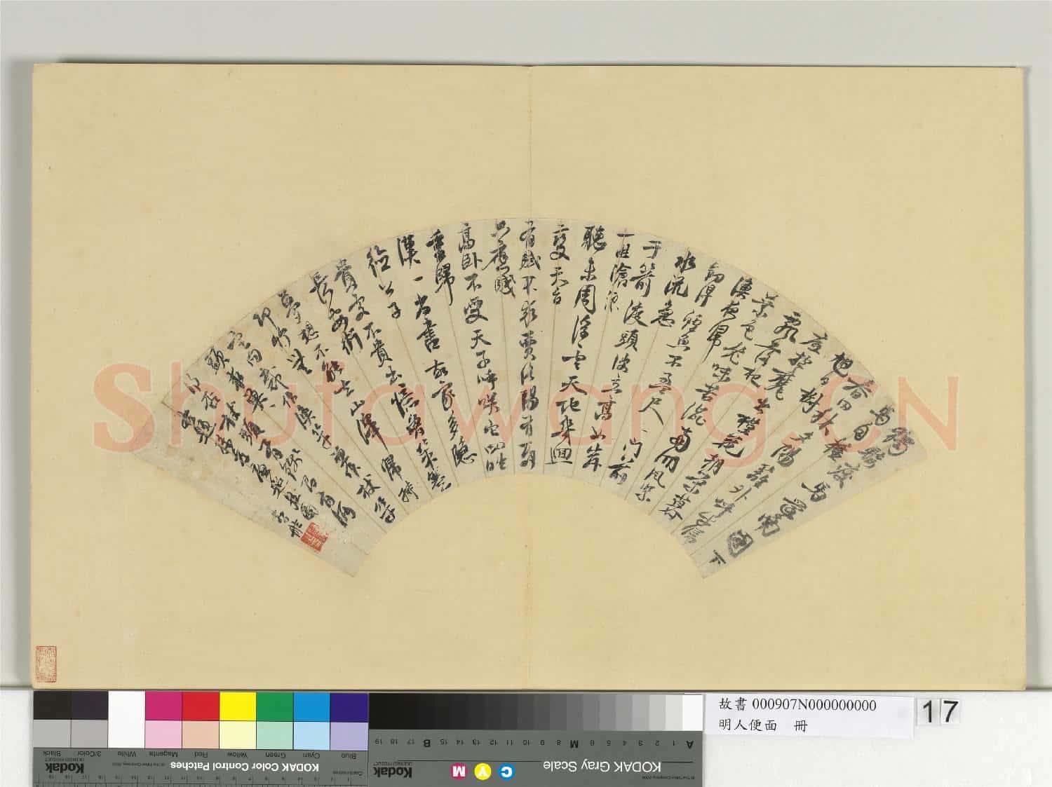 明人便面 冊 明釋智舷行草書七言古詩