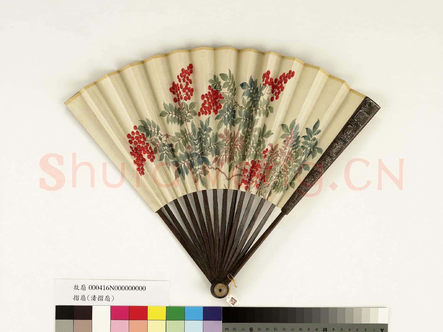 清人花卉 成扇