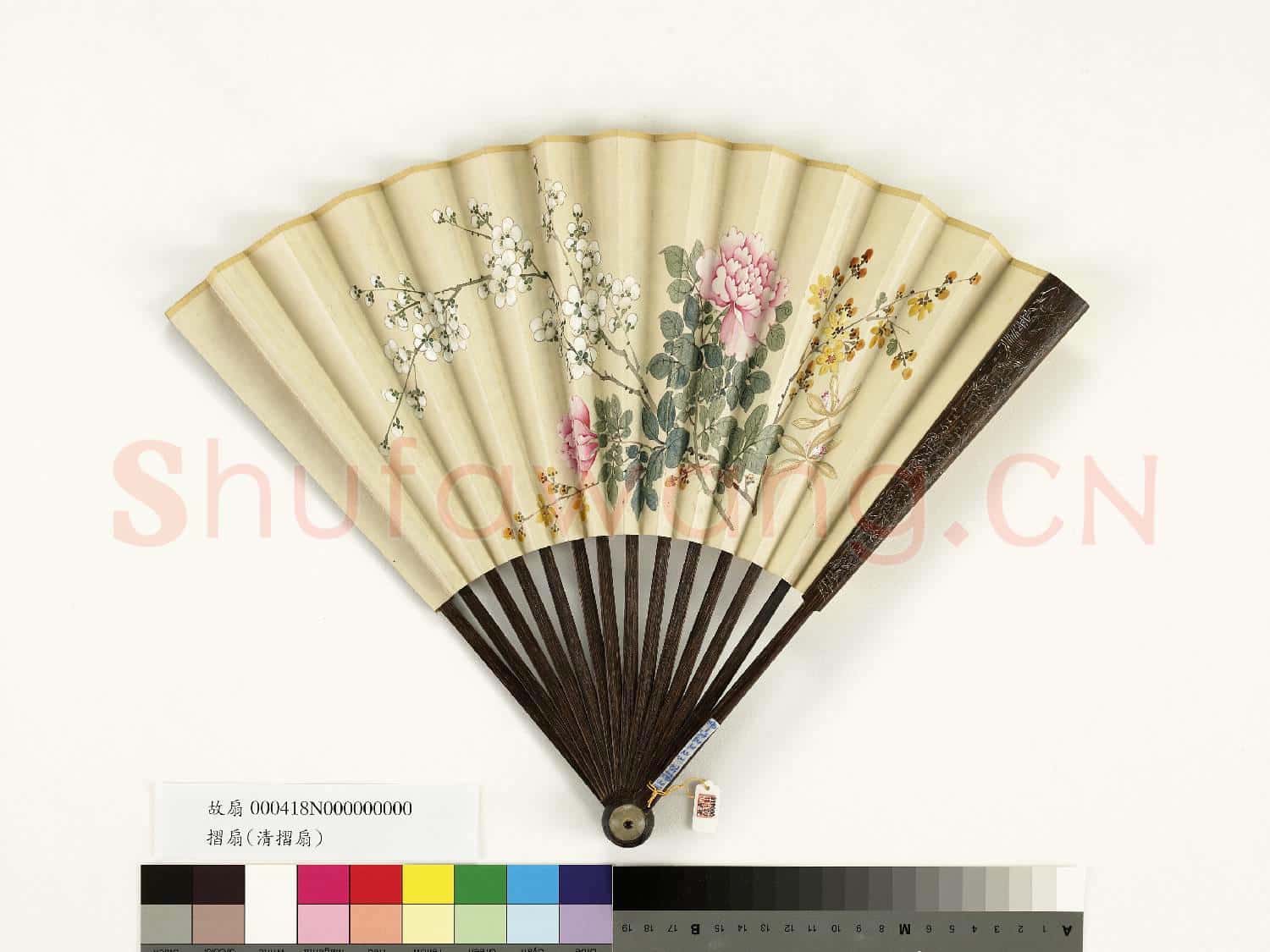 清人花卉 成扇