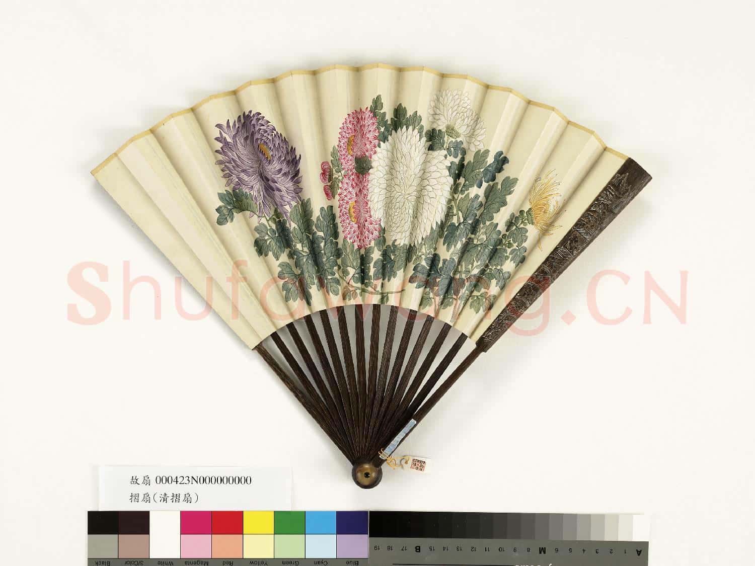 清人花卉 成扇