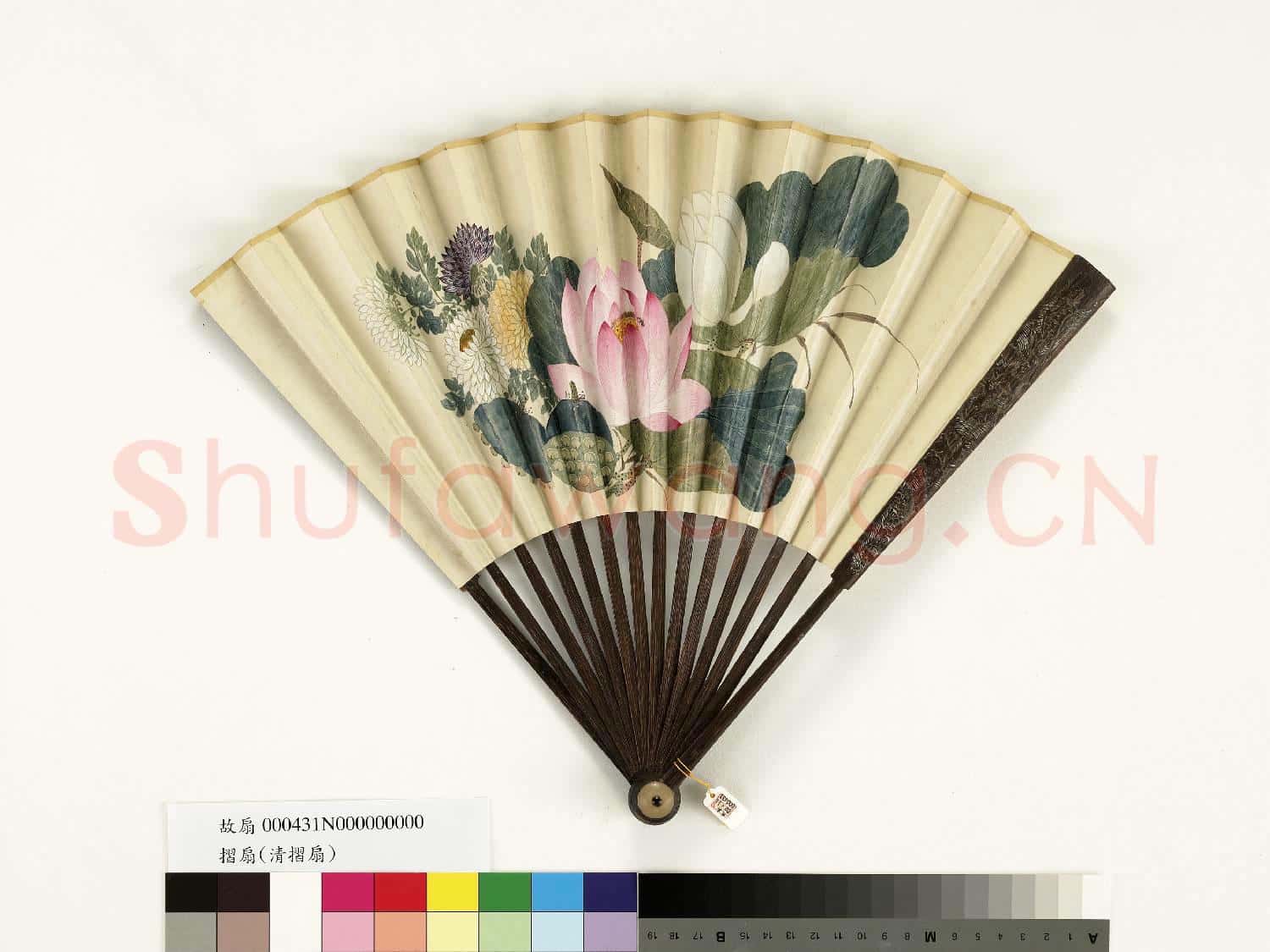 清人花卉 成扇