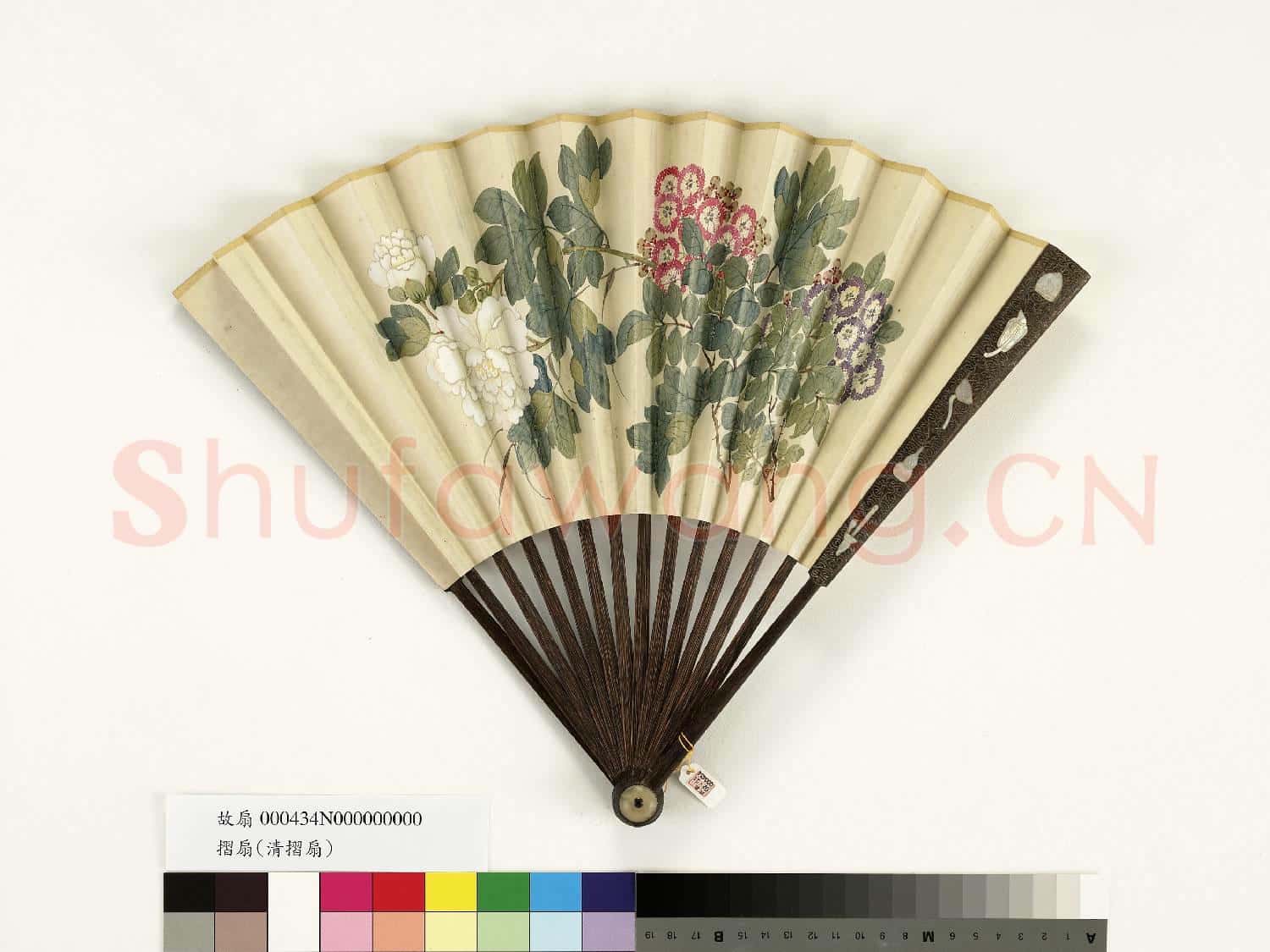清人花卉 成扇