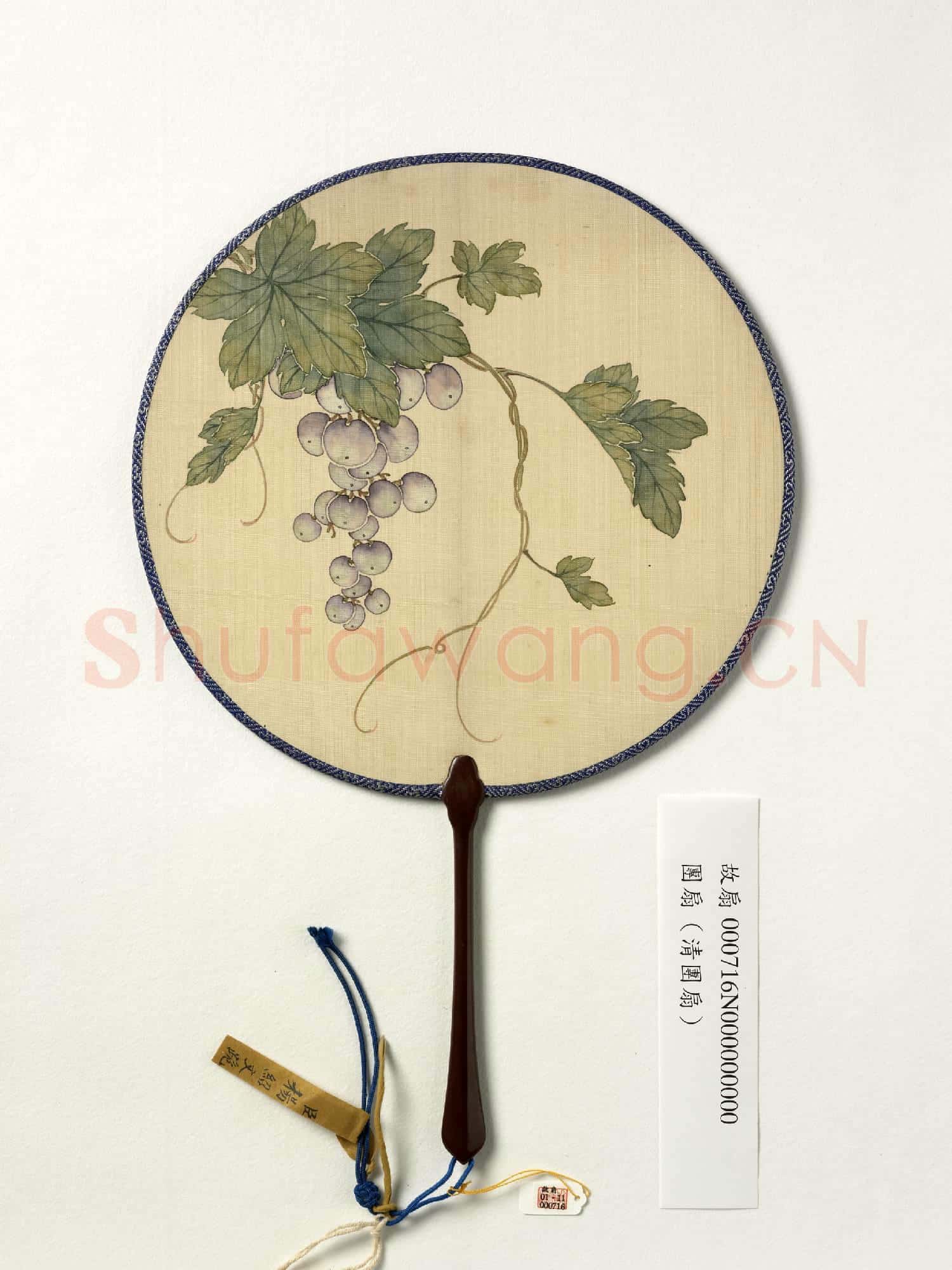 清人畫葡萄 成扇